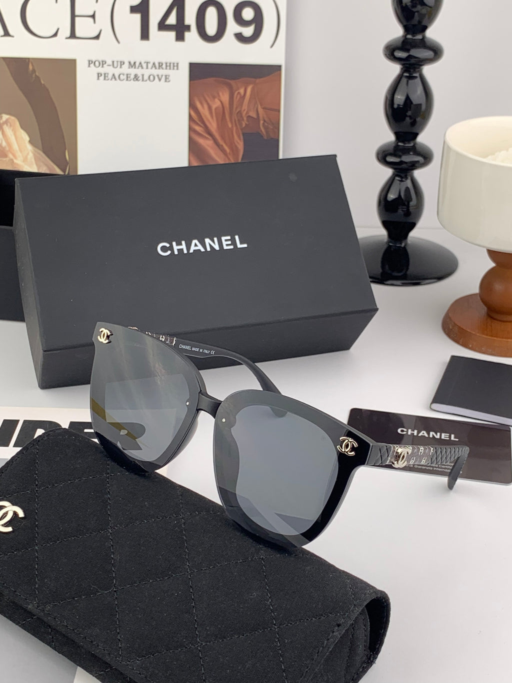 Chanel CH3620 Polarized Square Gold Lens Sunglasses for Men & Women - 997724 - detail image 4