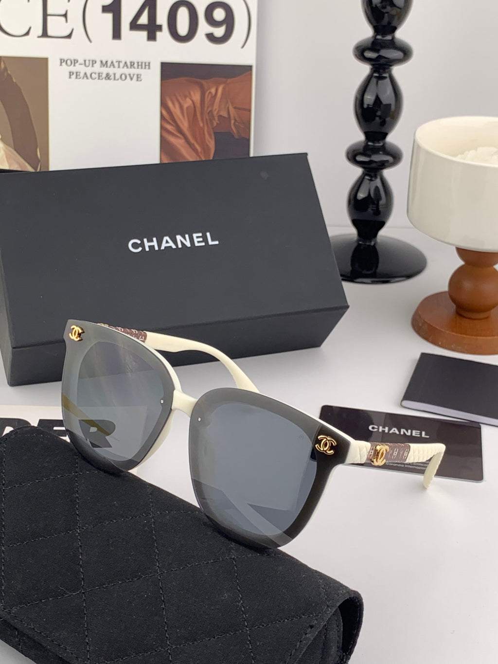 Chanel CH3620 Polarized Square Gold Lens Sunglasses for Men & Women - 997724 - detail image 3