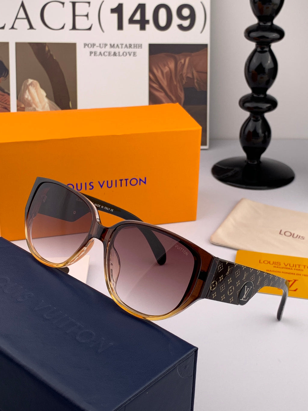 Louis Vuitton L2133 Square Pink Lens Sunglasses for Women - detail image 2