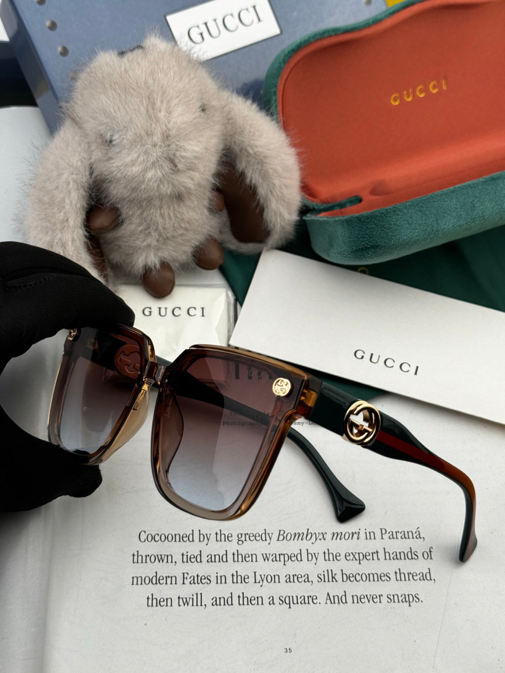 Gucci G1620 Square Gold Lens Sunglasses for Men & Women - 997616 - detail image 3