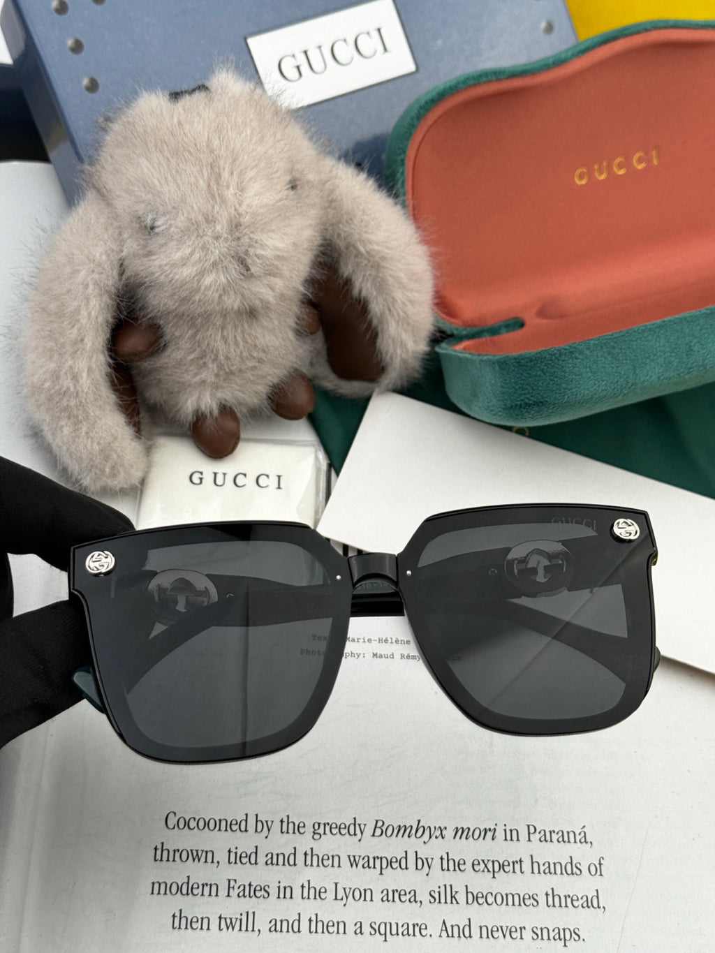 Gucci G1620 Square Gold Lens Sunglasses for Men & Women - 997616