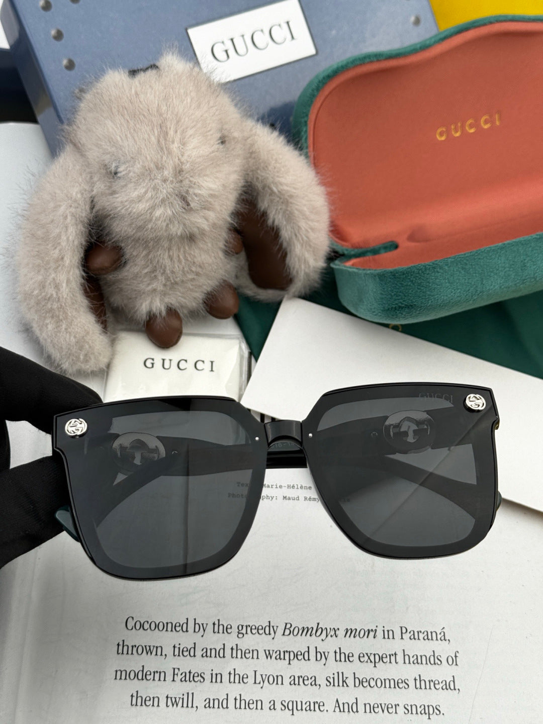 Gucci G1620 Square Gold Lens Sunglasses for Men & Women - 997616