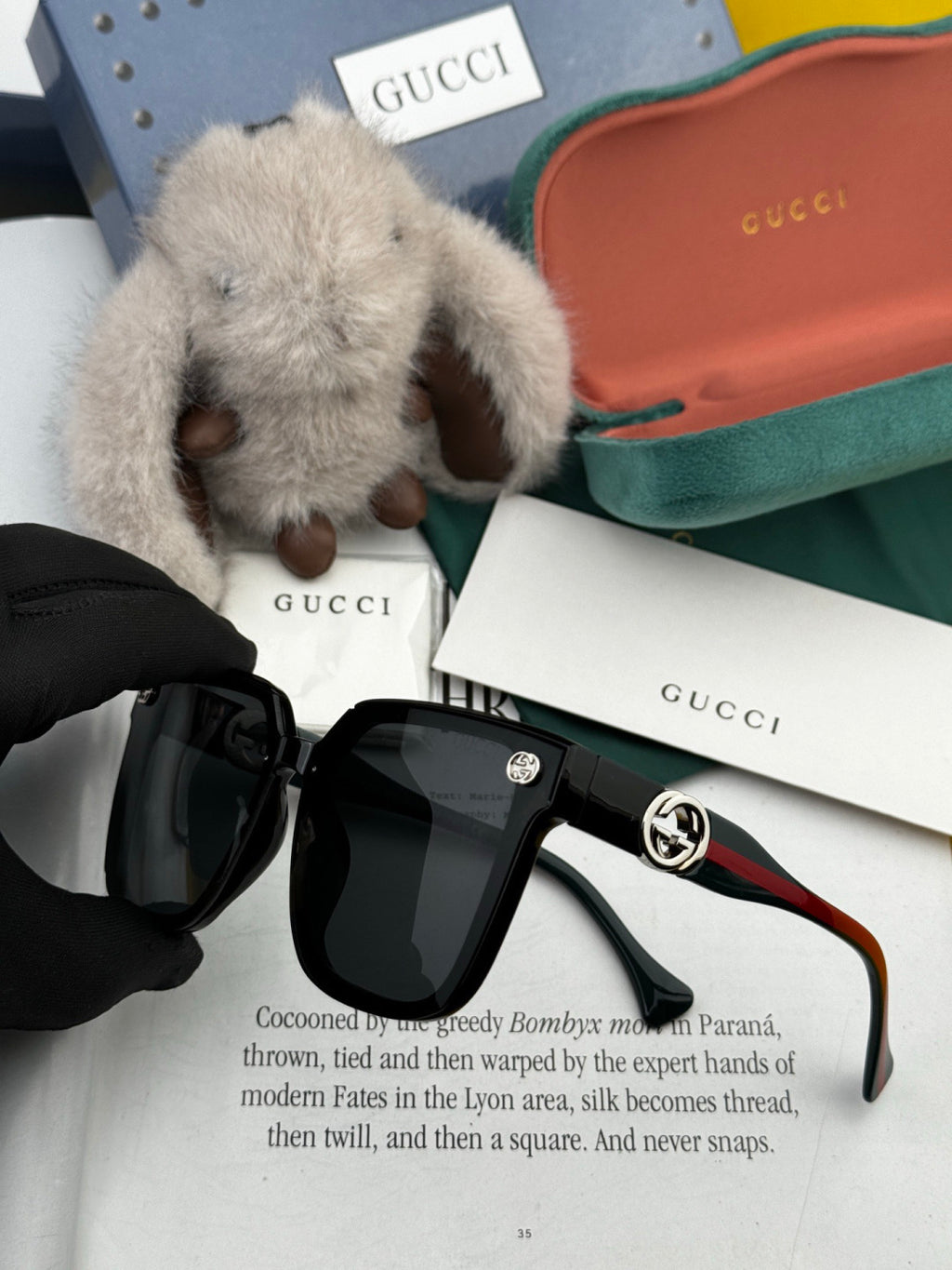 Gucci G1620 Square Gold Lens Sunglasses for Men & Women - 997616 - detail image 4