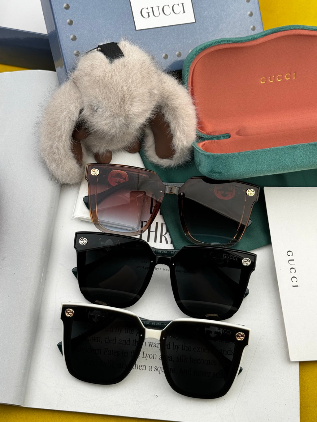 Gucci G1620 Square Gold Lens Sunglasses for Men & Women - 997616 - detail image 6