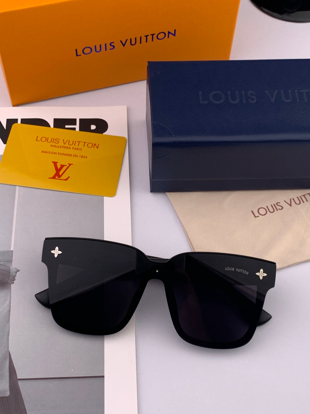Louis Vuitton L6303 Square Black Lens Sunglasses for Men & Women - detail image 2