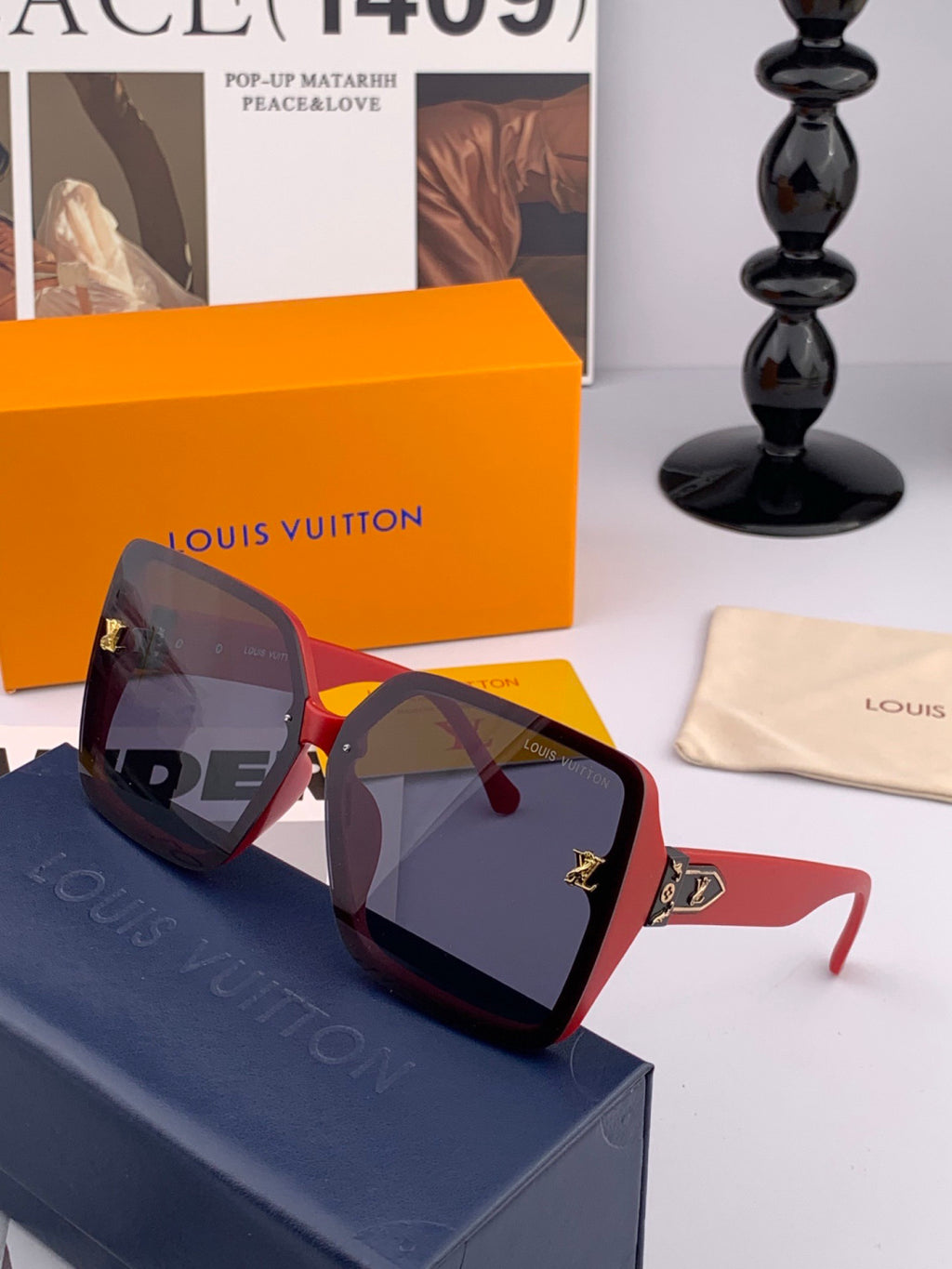 Louis Vuitton L3230 Square Brown Lens Sunglasses for Men & Women - 997449 - detail image 4