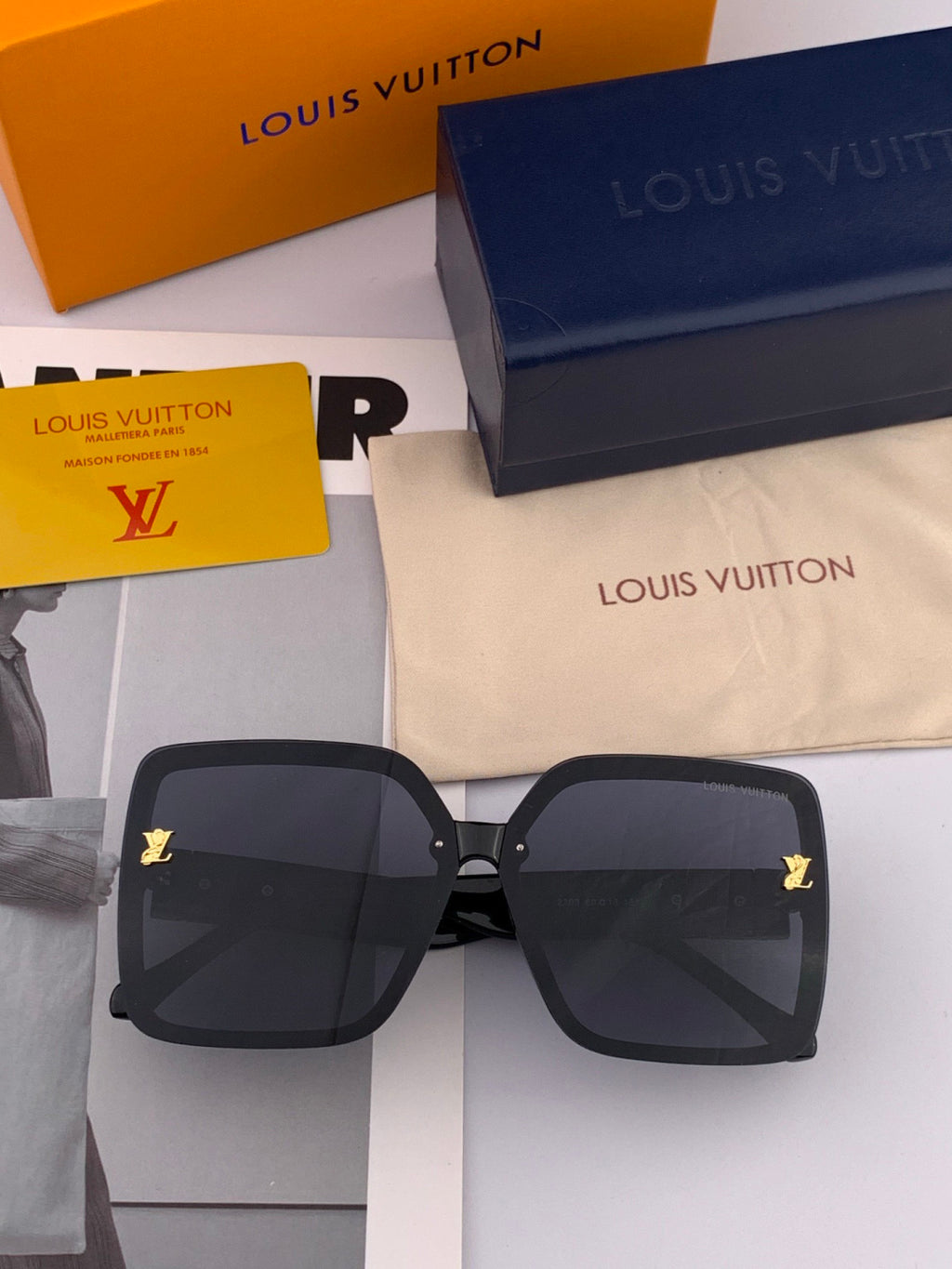 Louis Vuitton L3230 Square Brown Lens Sunglasses for Men & Women - 997449