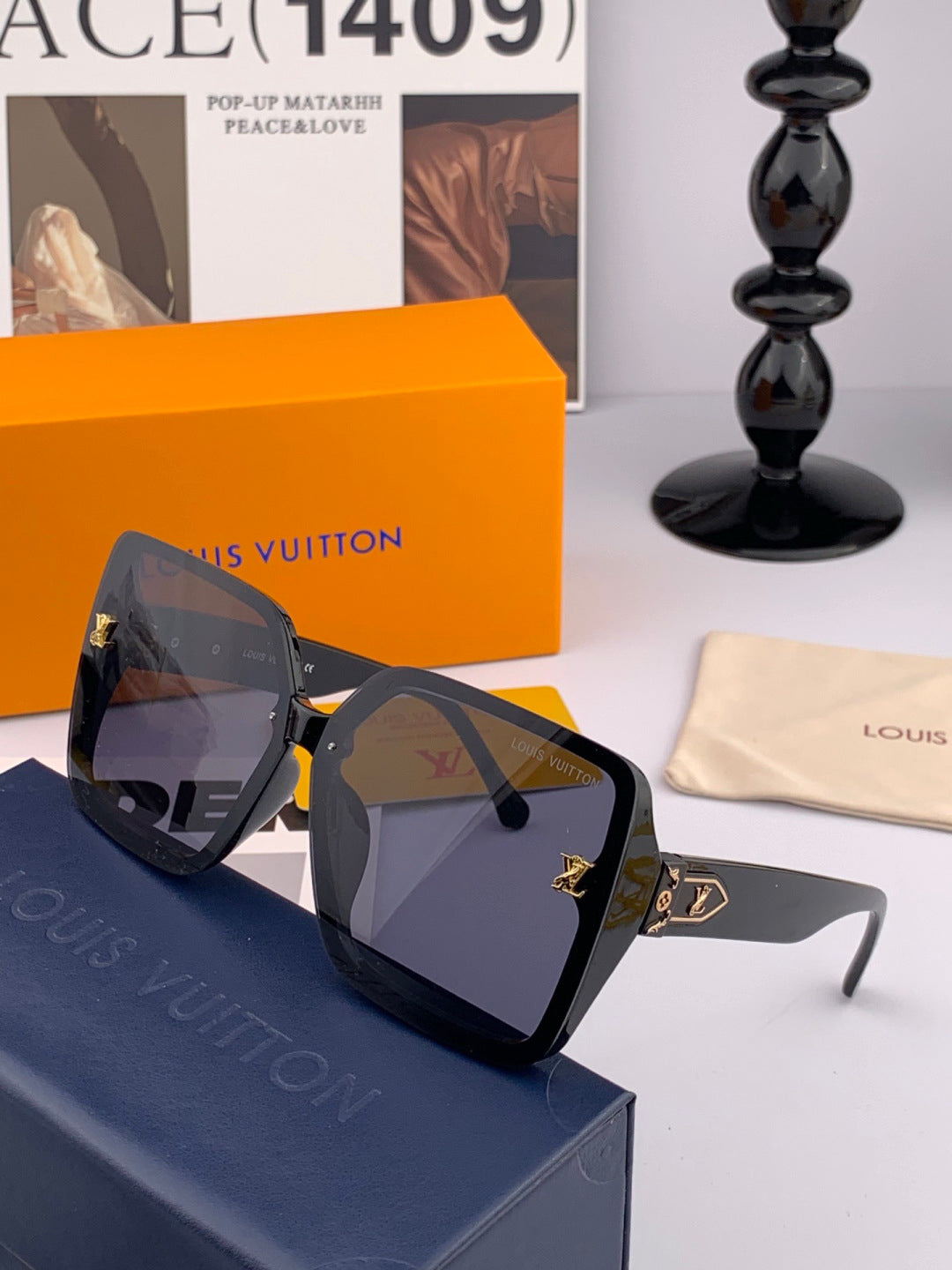 Louis Vuitton L3230 Square Brown Lens Sunglasses for Men & Women - 997449 - detail image 3