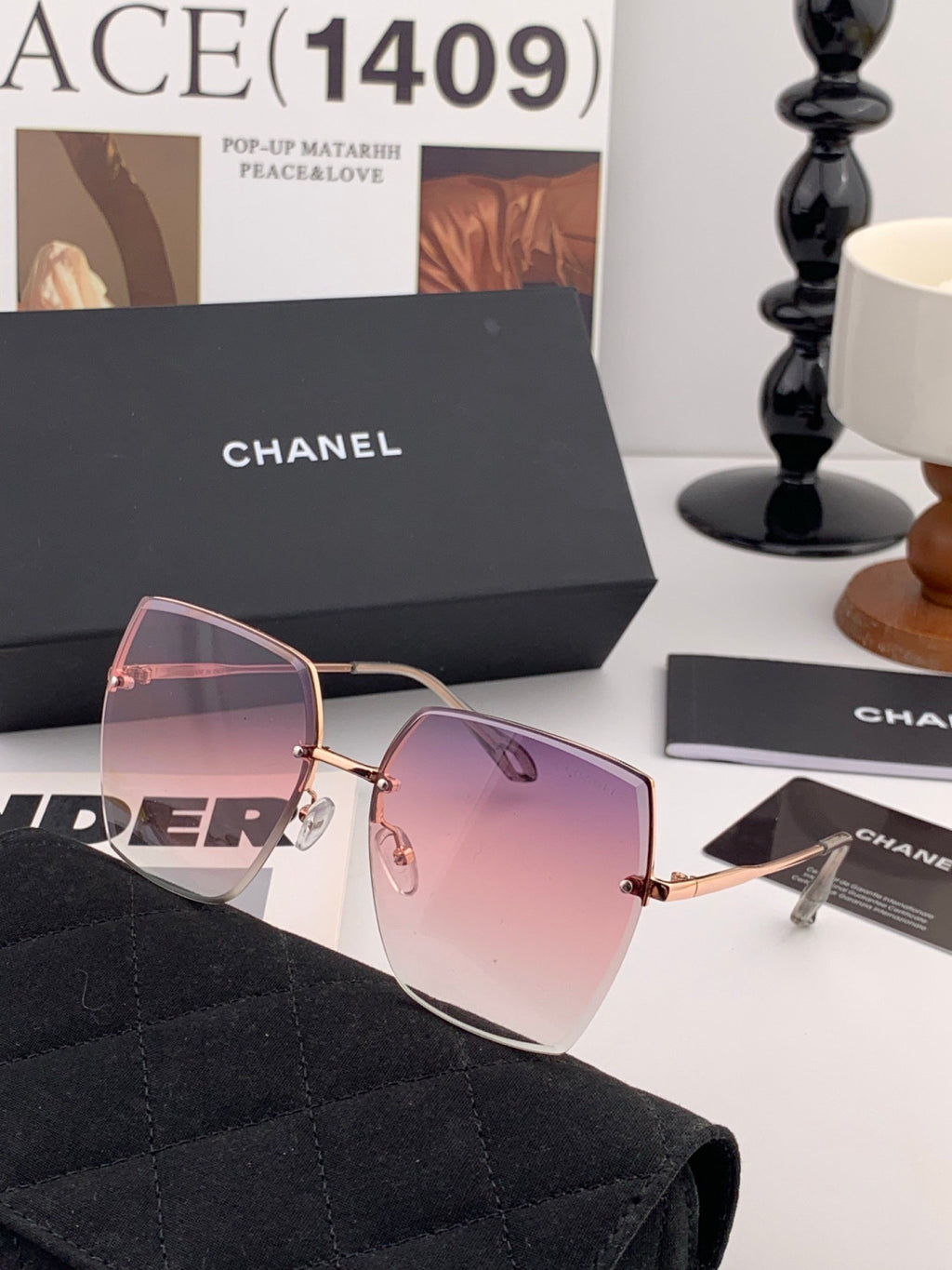 Chanel CH2077 Fashion Gold Lens Sunglasses for Men & Women - detail image 2