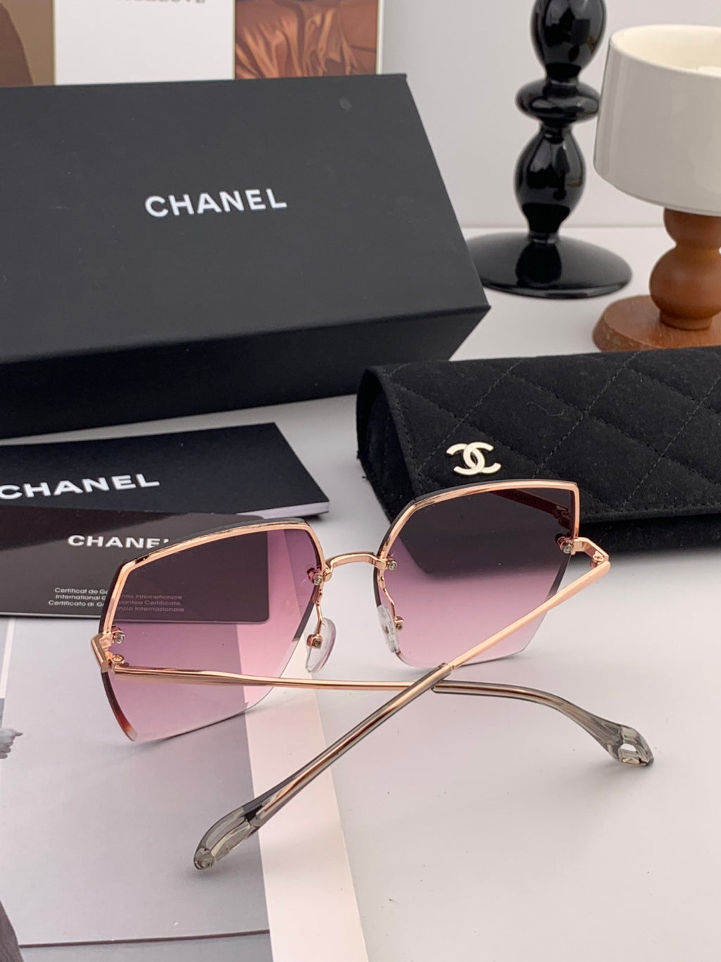 Chanel CH2077 Fashion Gold Lens Sunglasses for Men & Women - detail image 5