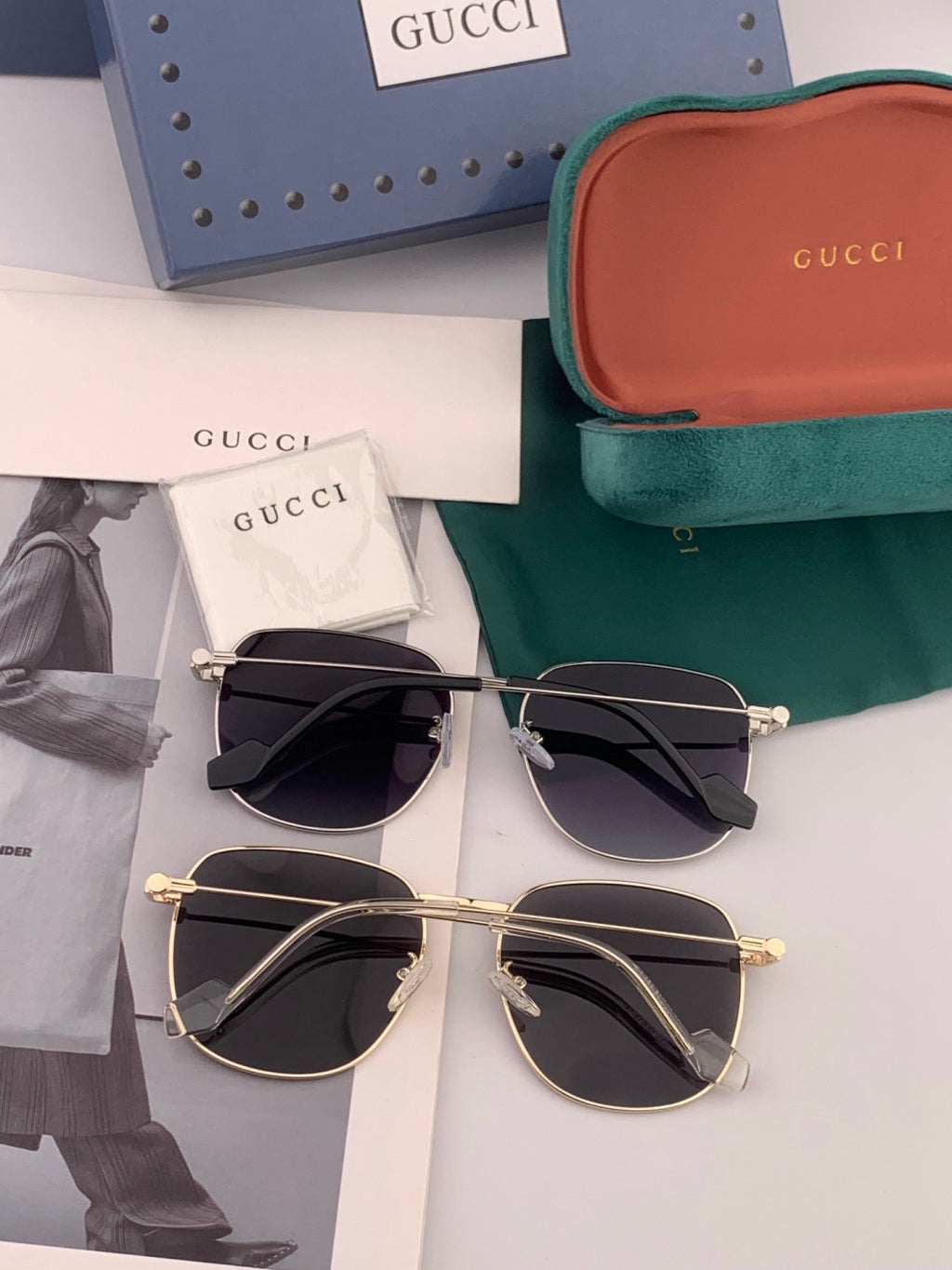 Gucci G6162 Polarized Oversized Black Lens Sunglasses for Men & Women - 997618 - detail image 6