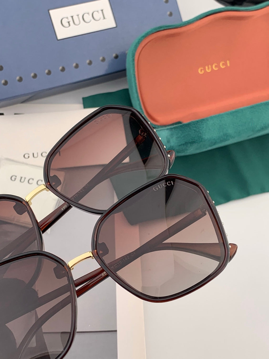 Gucci G14900 Polarized Square Gold Lens Sunglasses for Men & Women - 997608 - detail image 5