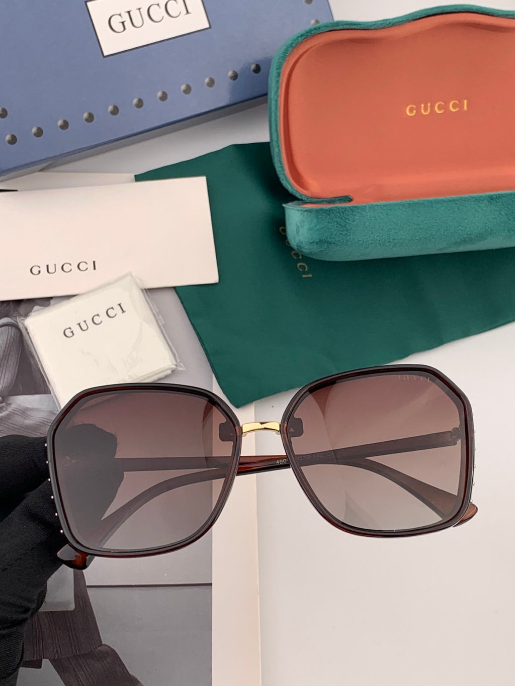 Gucci G14900 Polarized Square Gold Lens Sunglasses for Men & Women - 997608