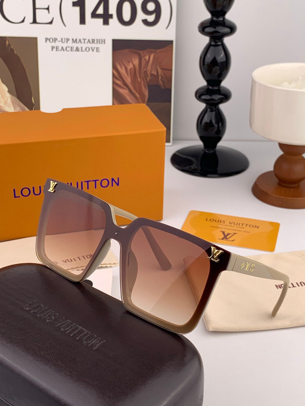 Gucci G14900 Polarized Square Black Lens Sunglasses for Men & Women