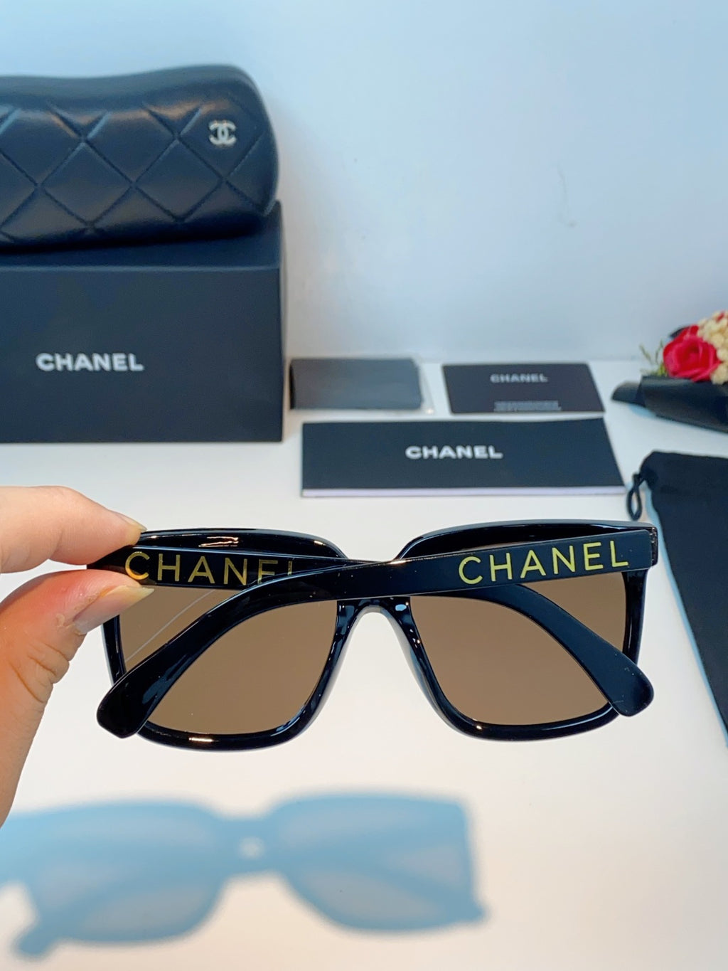 Chanel Polarized Oversized Blue Lens Sunglasses for Men & Women - 997742 - detail image 5
