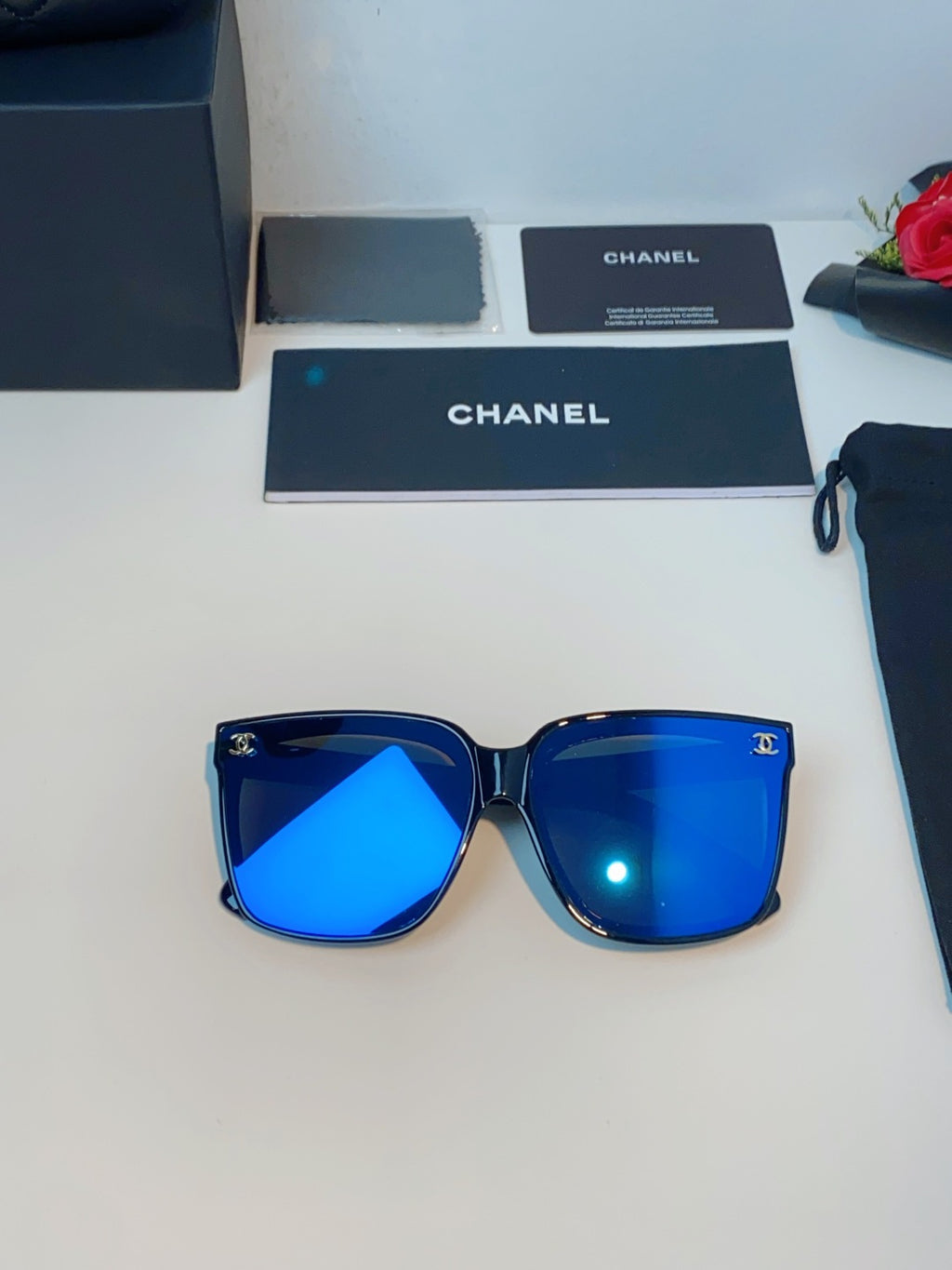 Chanel Polarized Oversized Blue Lens Sunglasses for Men & Women - 997742 - detail image 9