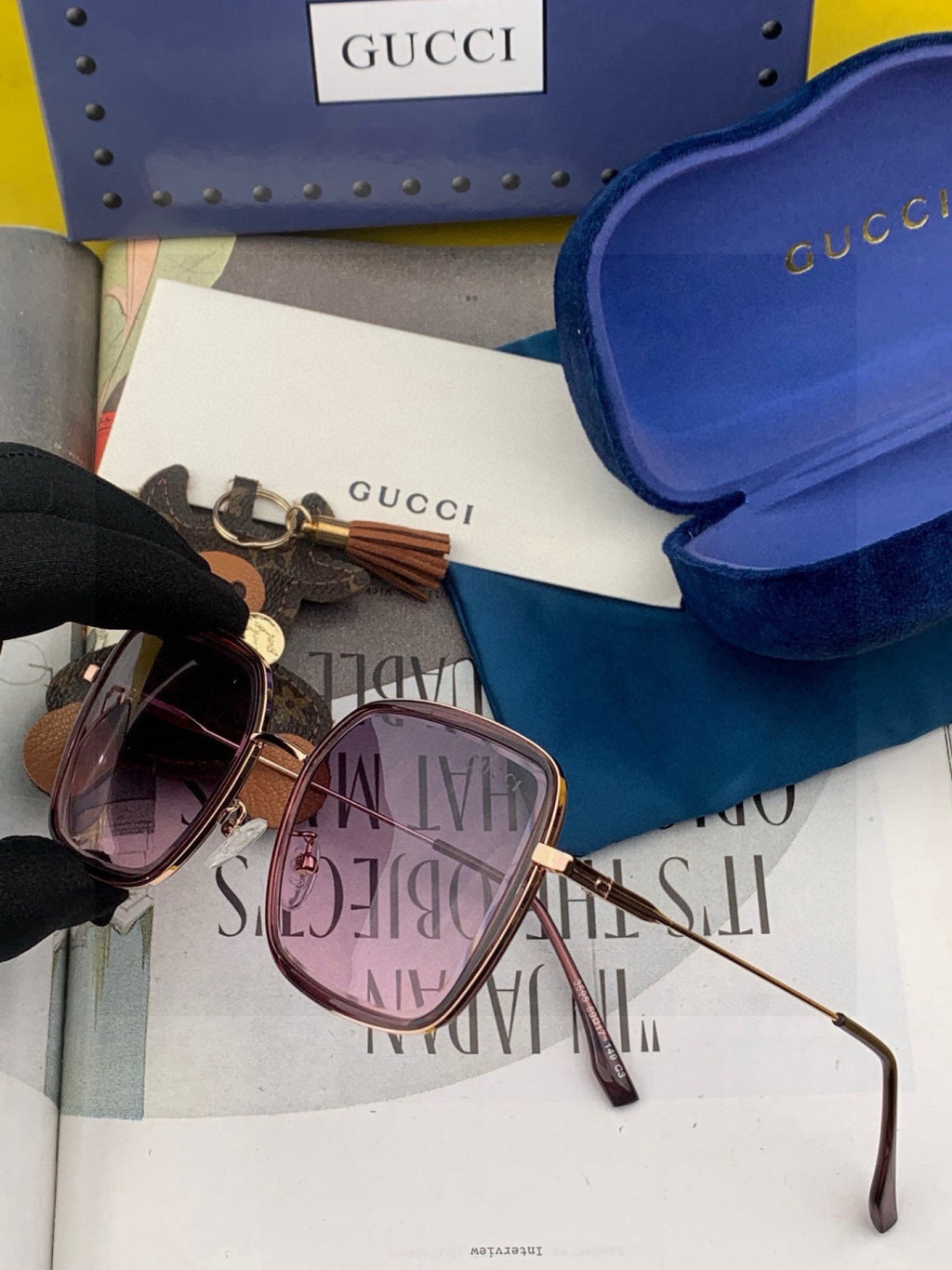 Gucci G9535 Metal Fashion Black Lens Sunglasses for Men & Women - detail image 3