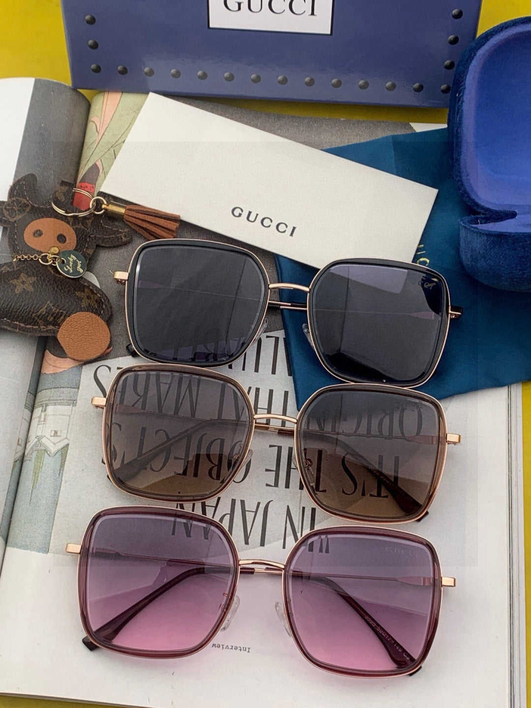Gucci G9535 Metal Fashion Black Lens Sunglasses for Men & Women - detail image 4