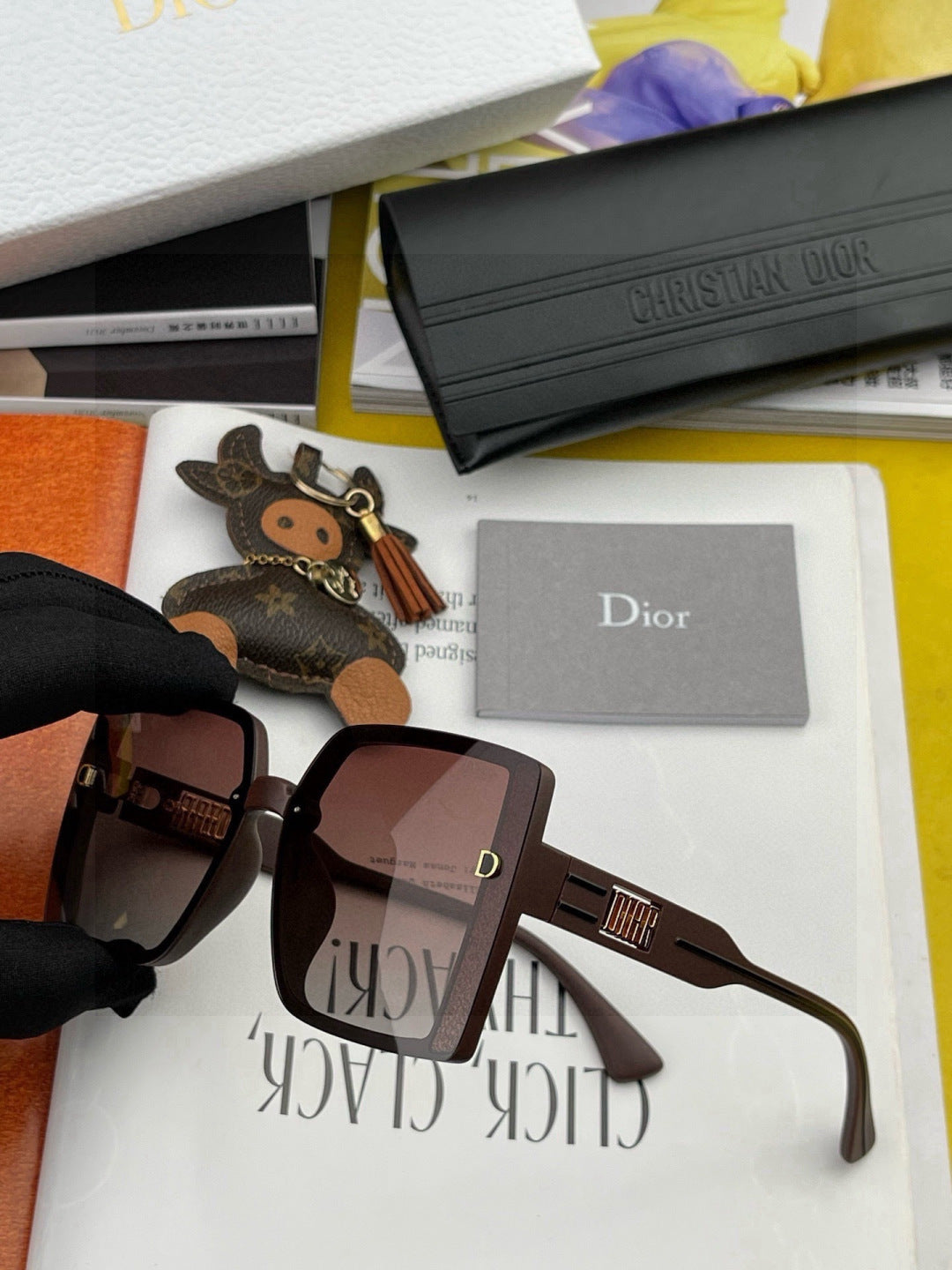Dior D5290 Polarized Square Gray Lens Sunglasses for Men & Women