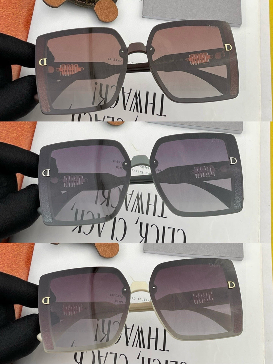 Dior D5290 Polarized Square Gray Lens Sunglasses for Men & Women - detail image 5