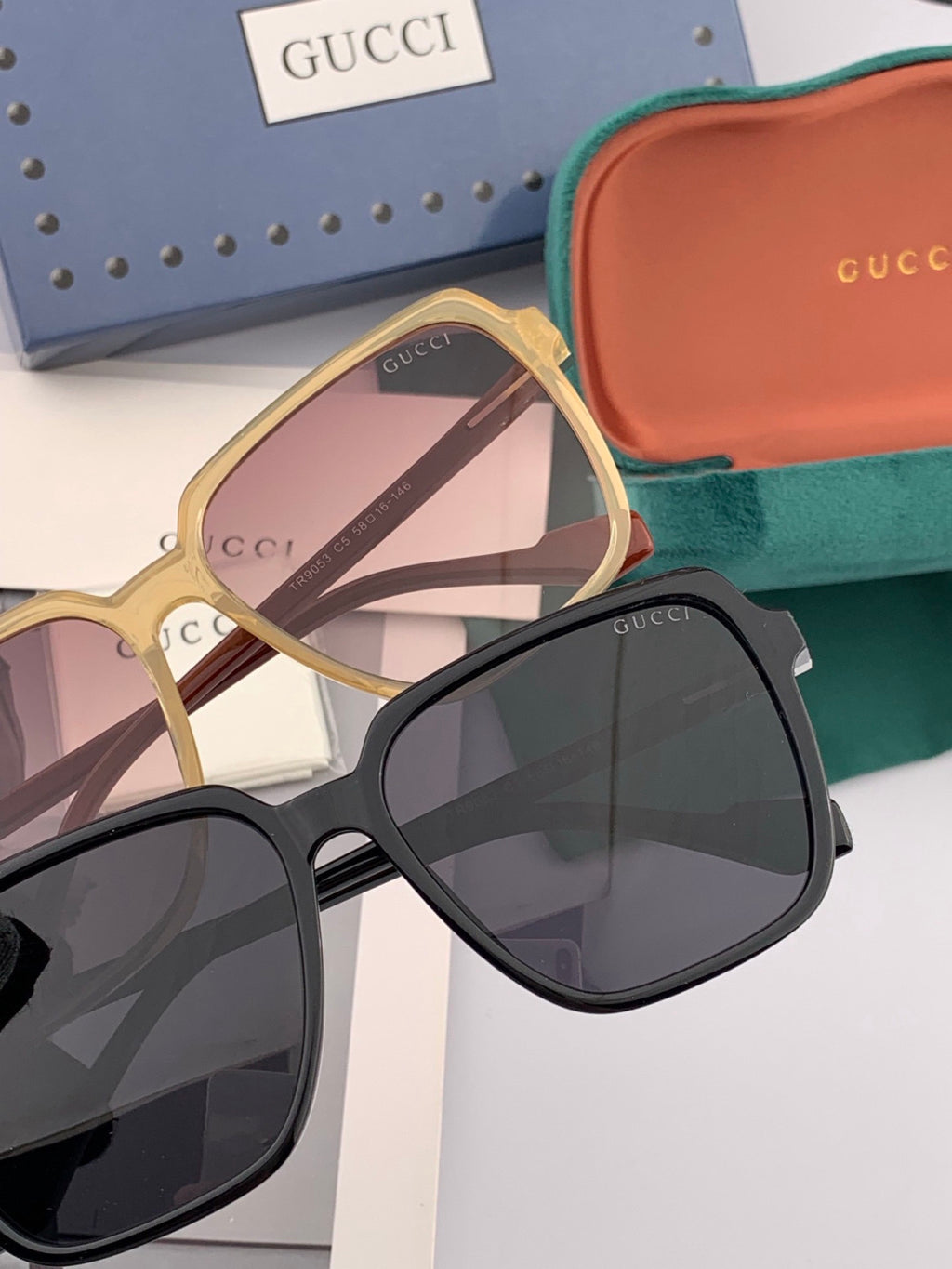 Gucci G3905 Metal Square Black Lens Sunglasses for Men & Women - detail image 5