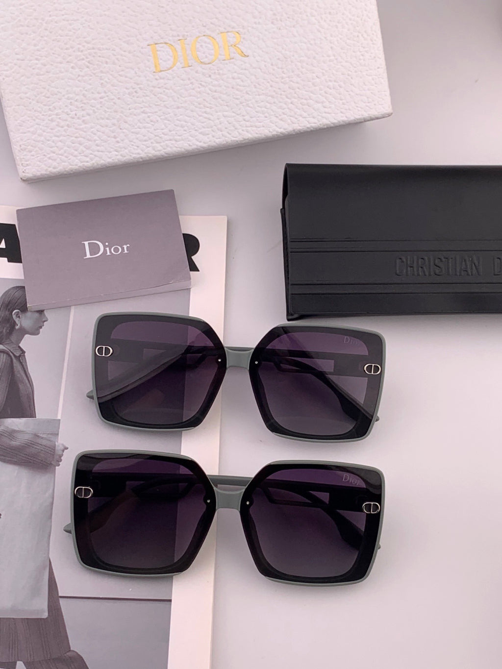 Dior CD3227 Polarized Square Red Lens Sunglasses for Women - detail image 7
