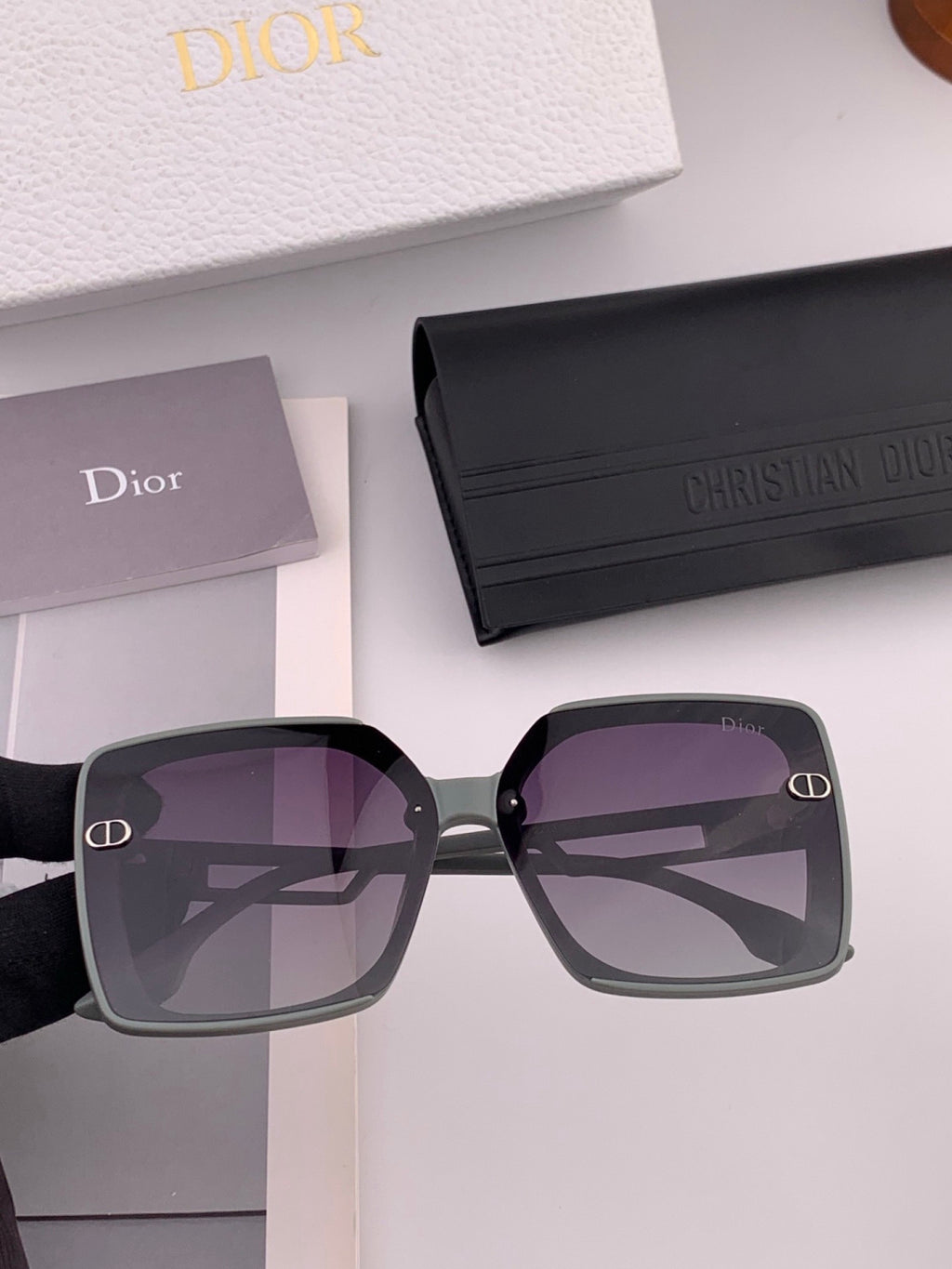 Dior CD3227 Polarized Square Red Lens Sunglasses for Women
