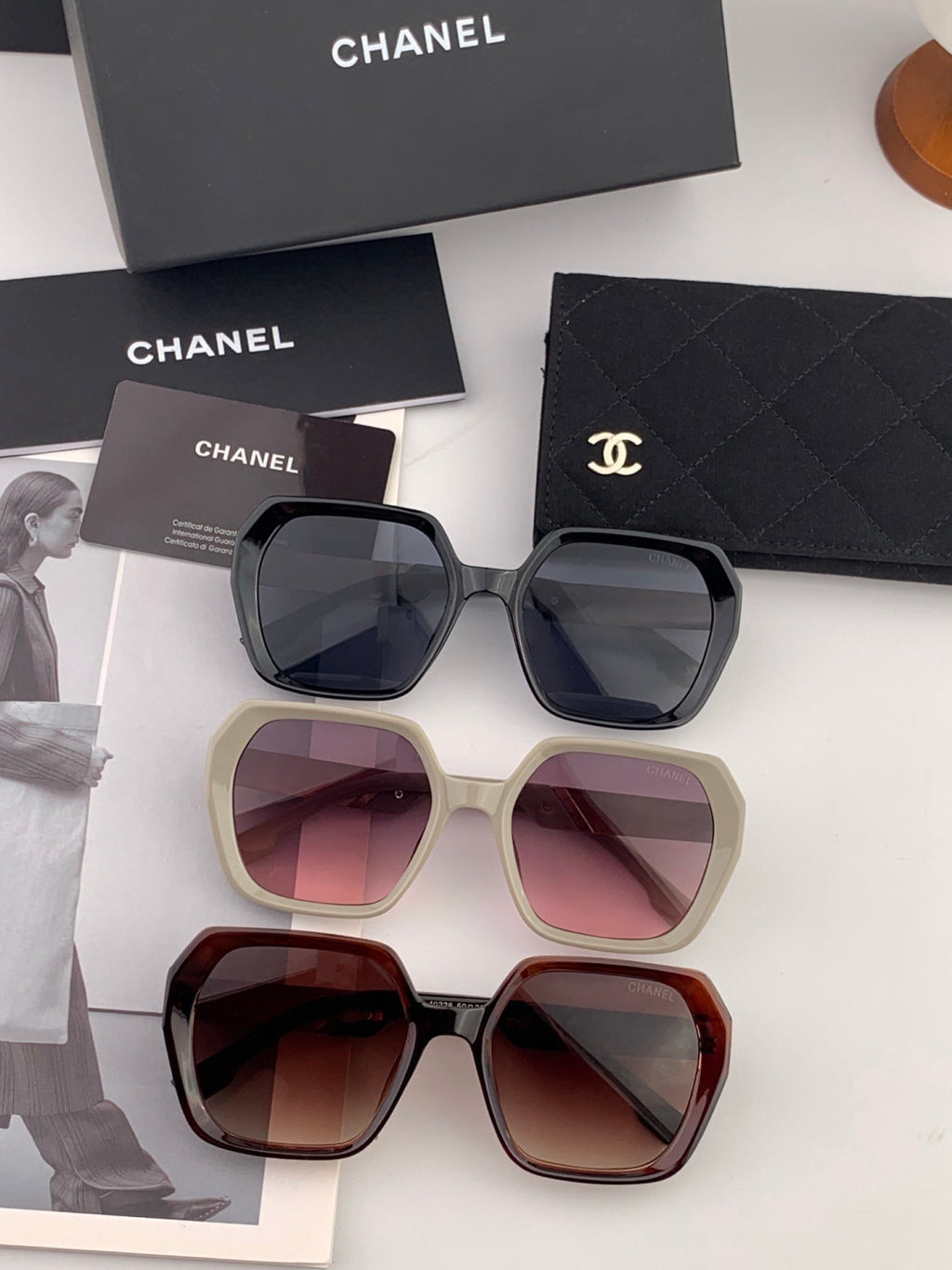 Chanel CH6236 Polarized Square Black Lens Sunglasses for Women - detail image 7