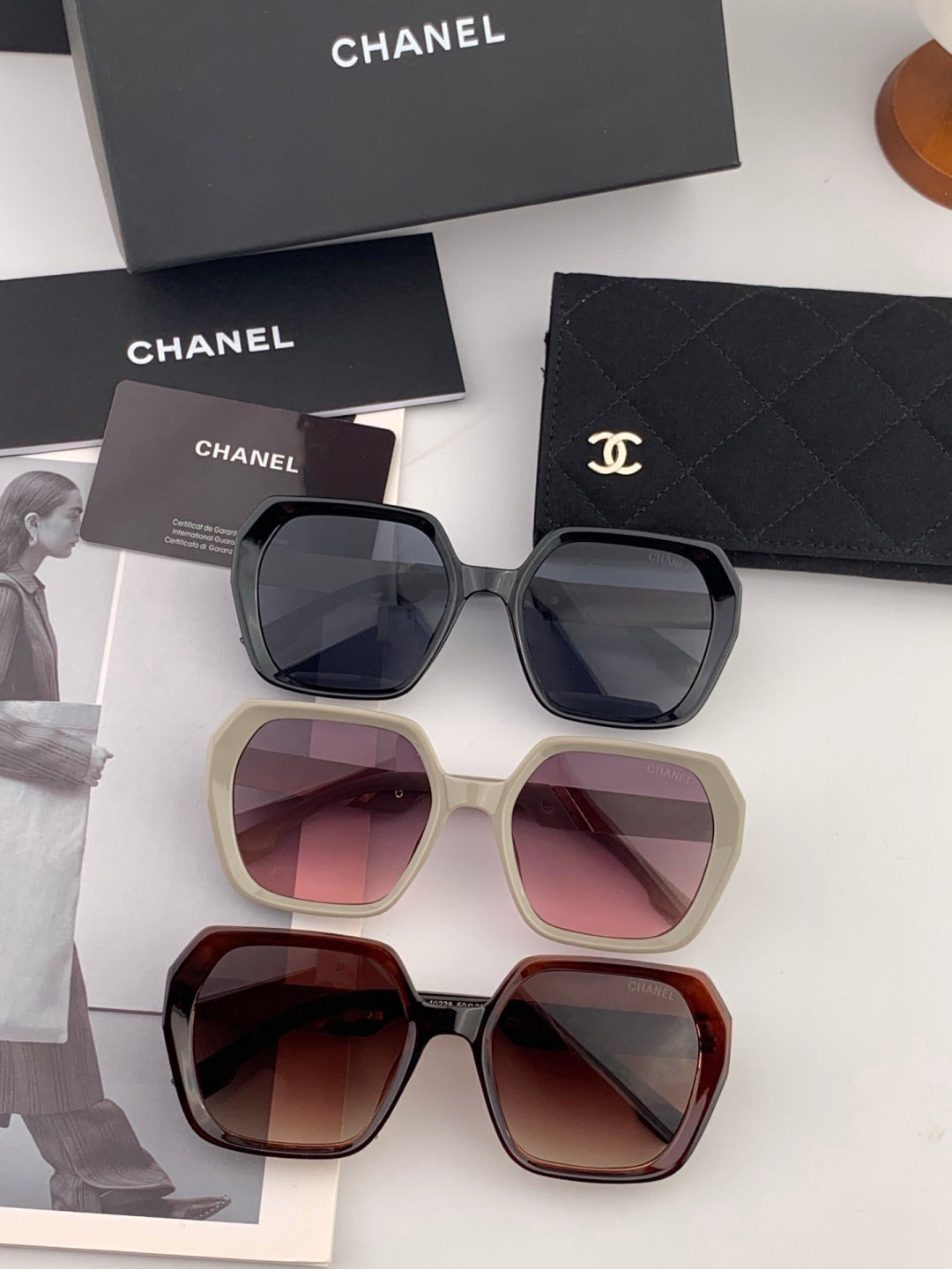 Chanel CH6236 Polarized Square Black Lens Sunglasses for Women - detail image 7