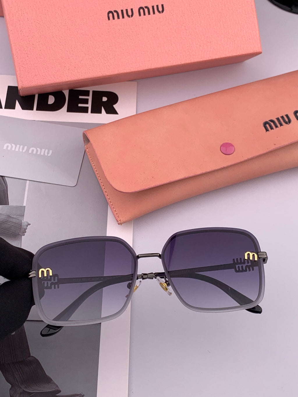 Miu Miu M9407 Fashion Black Lens Sunglasses for Men & Women - detail image 3