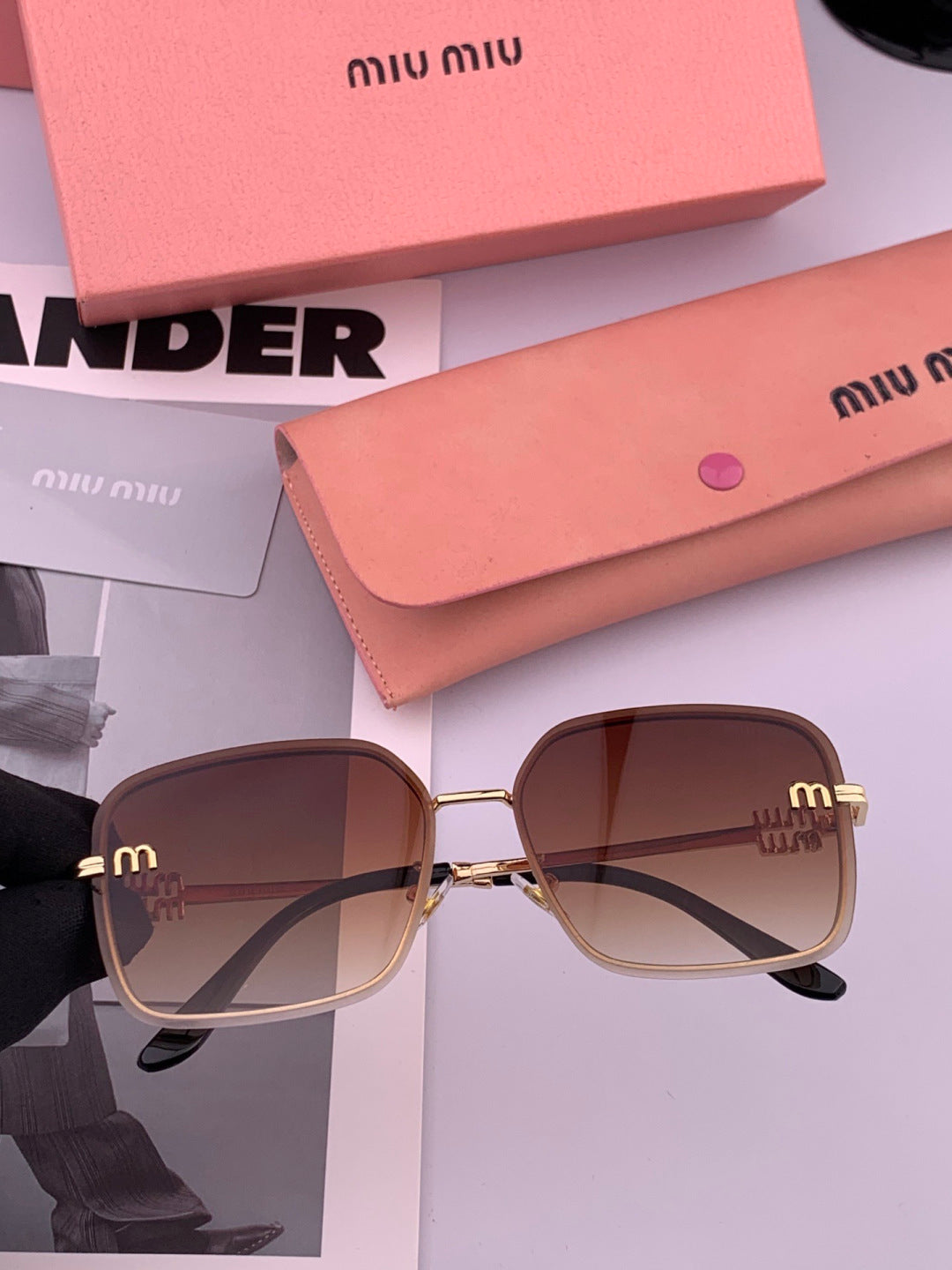 Miu Miu M9407 Fashion Black Lens Sunglasses for Men & Women - detail image 2