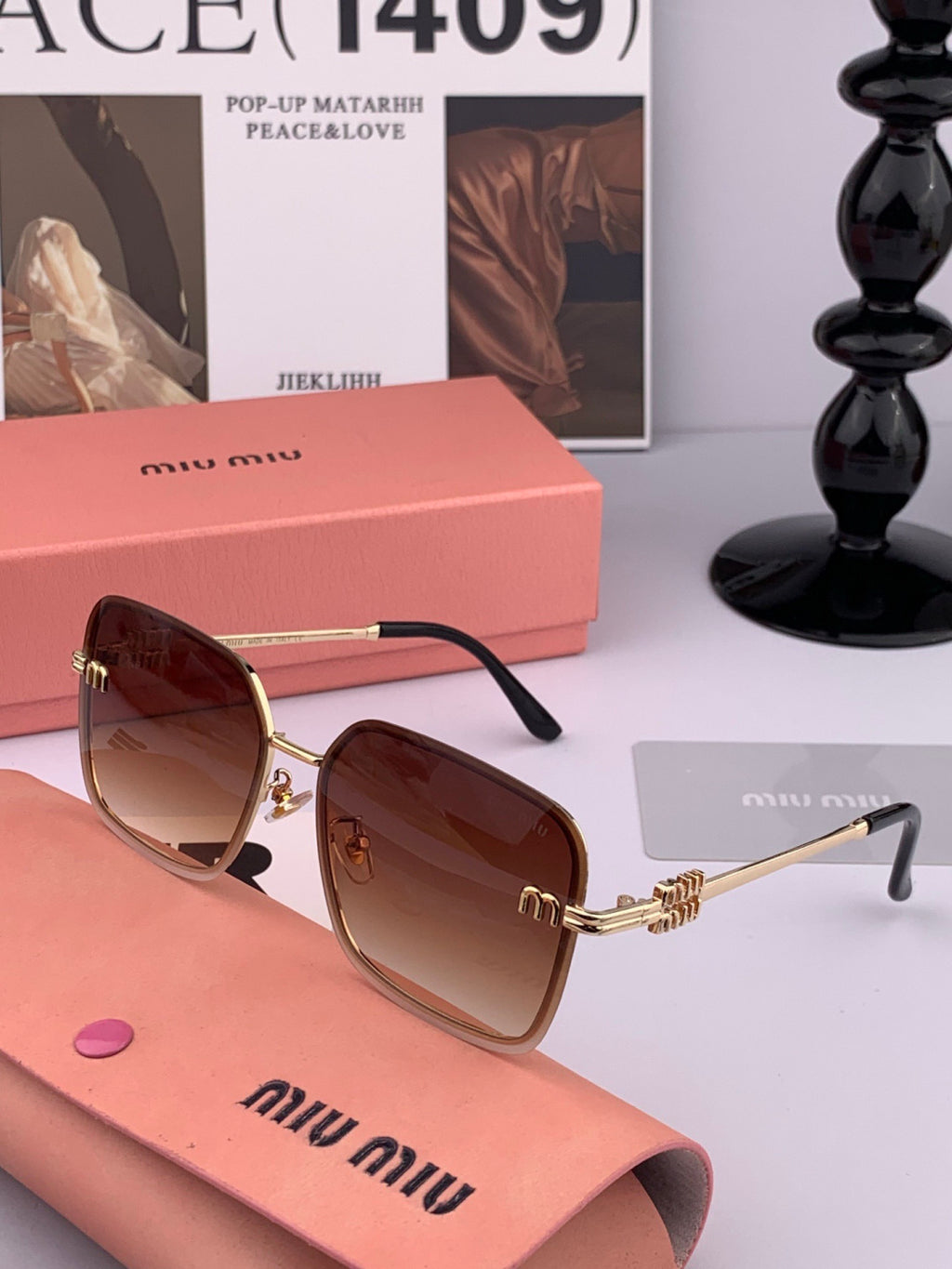 Miu Miu M9407 Fashion Black Lens Sunglasses for Men & Women - detail image 5