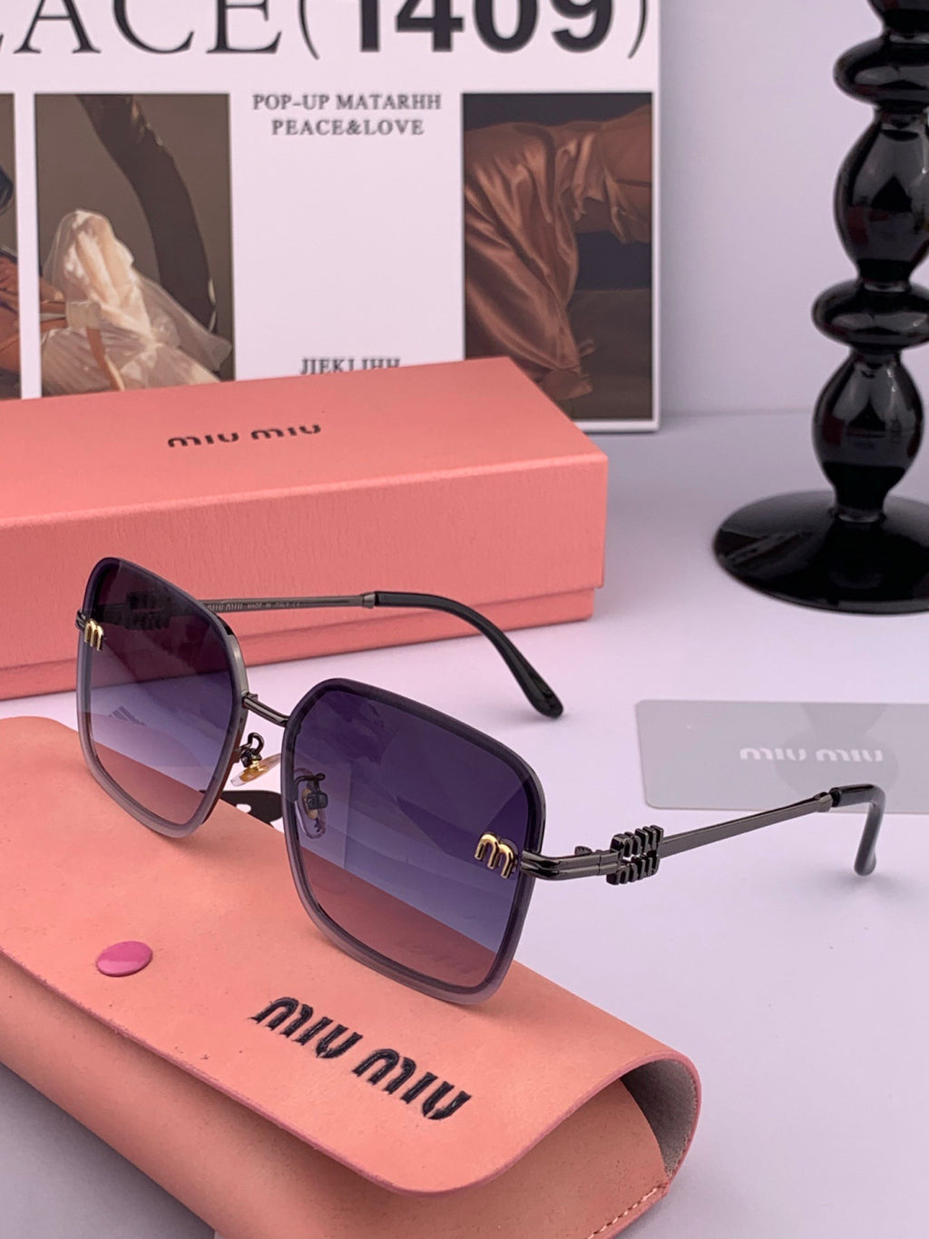 Miu Miu M9407 Fashion Black Lens Sunglasses for Men & Women - detail image 6