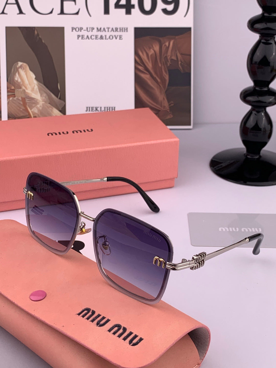 Miu Miu M9407 Fashion Black Lens Sunglasses for Men & Women - detail image 4