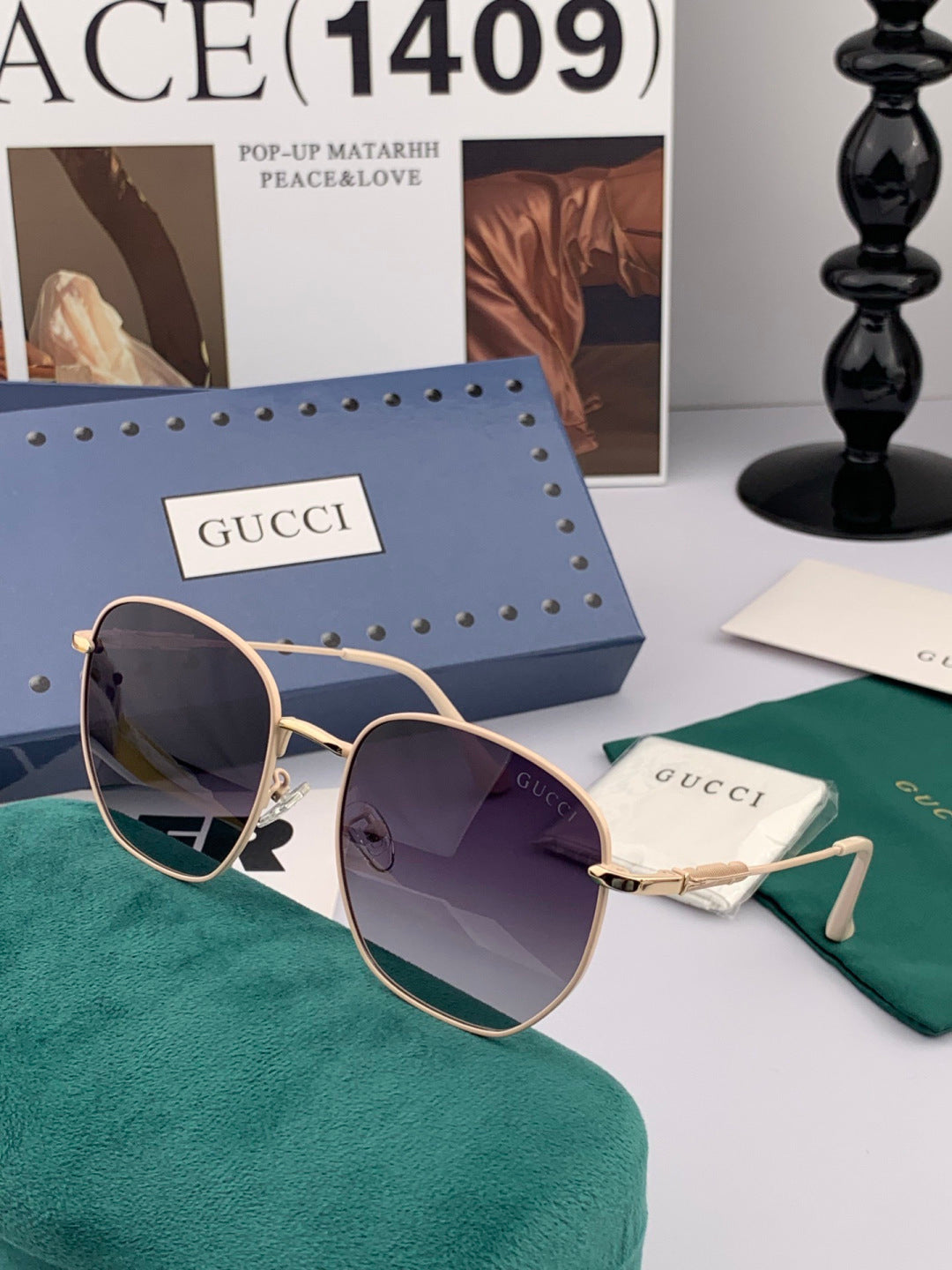 Gucci G7305 Polarized Fashion Gold Lens Sunglasses for Women - detail image 3
