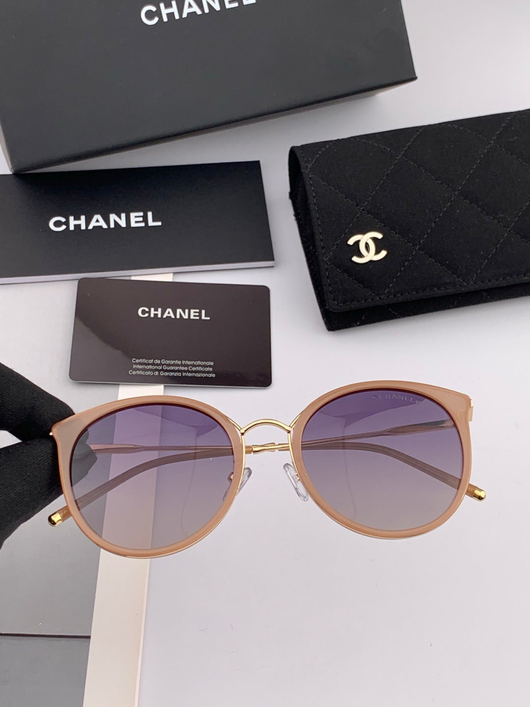 Chanel CH7827 Fashion Pink Lens Sunglasses for Men & Women