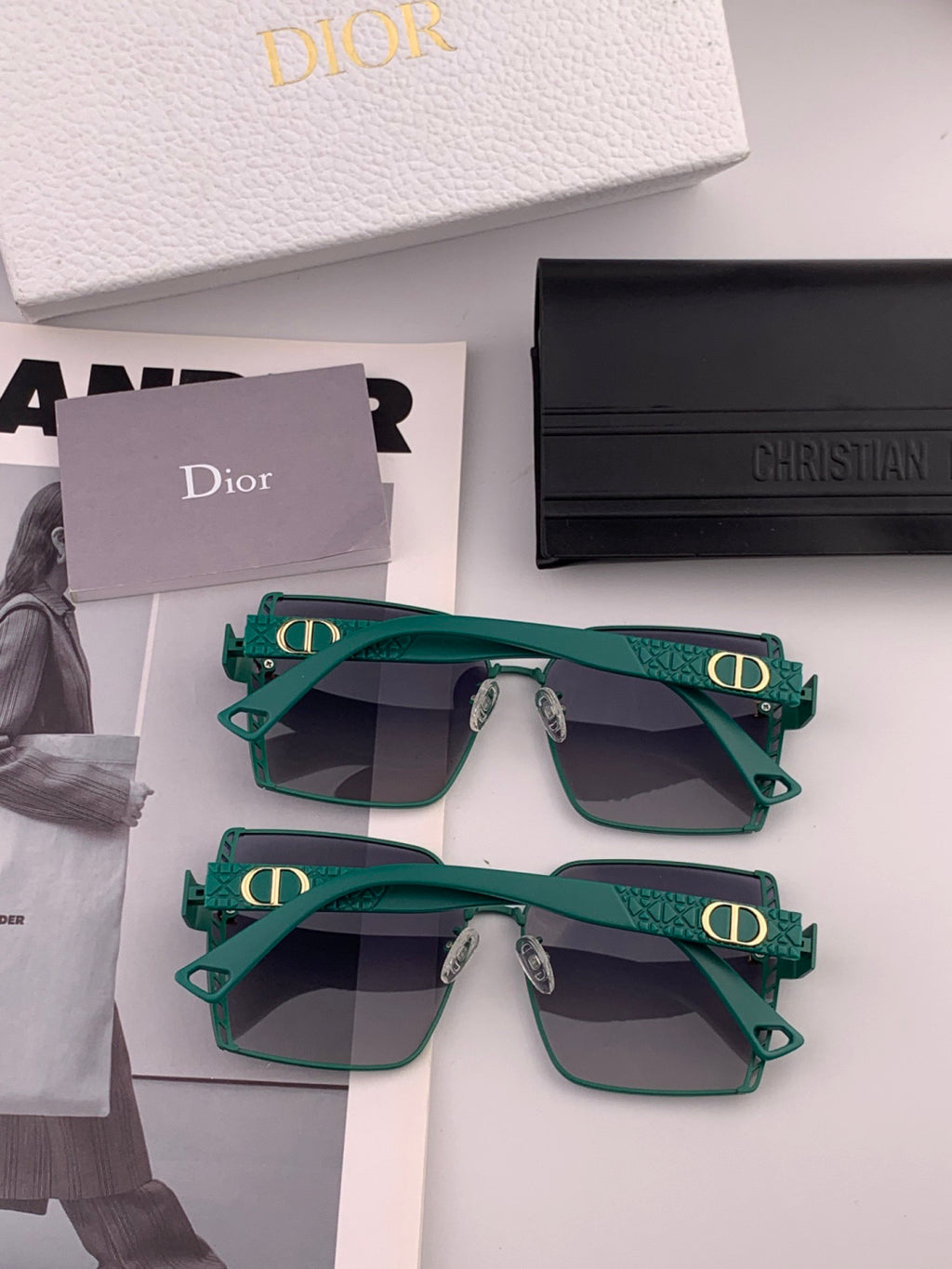 Dior CD9315 Polarized Square Red Lens Sunglasses for Women - detail image 5