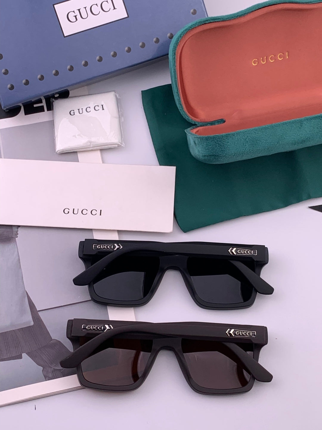 Gucci G8511 Polarized Square Gold Lens Sunglasses for Women - 997604 - detail image 6