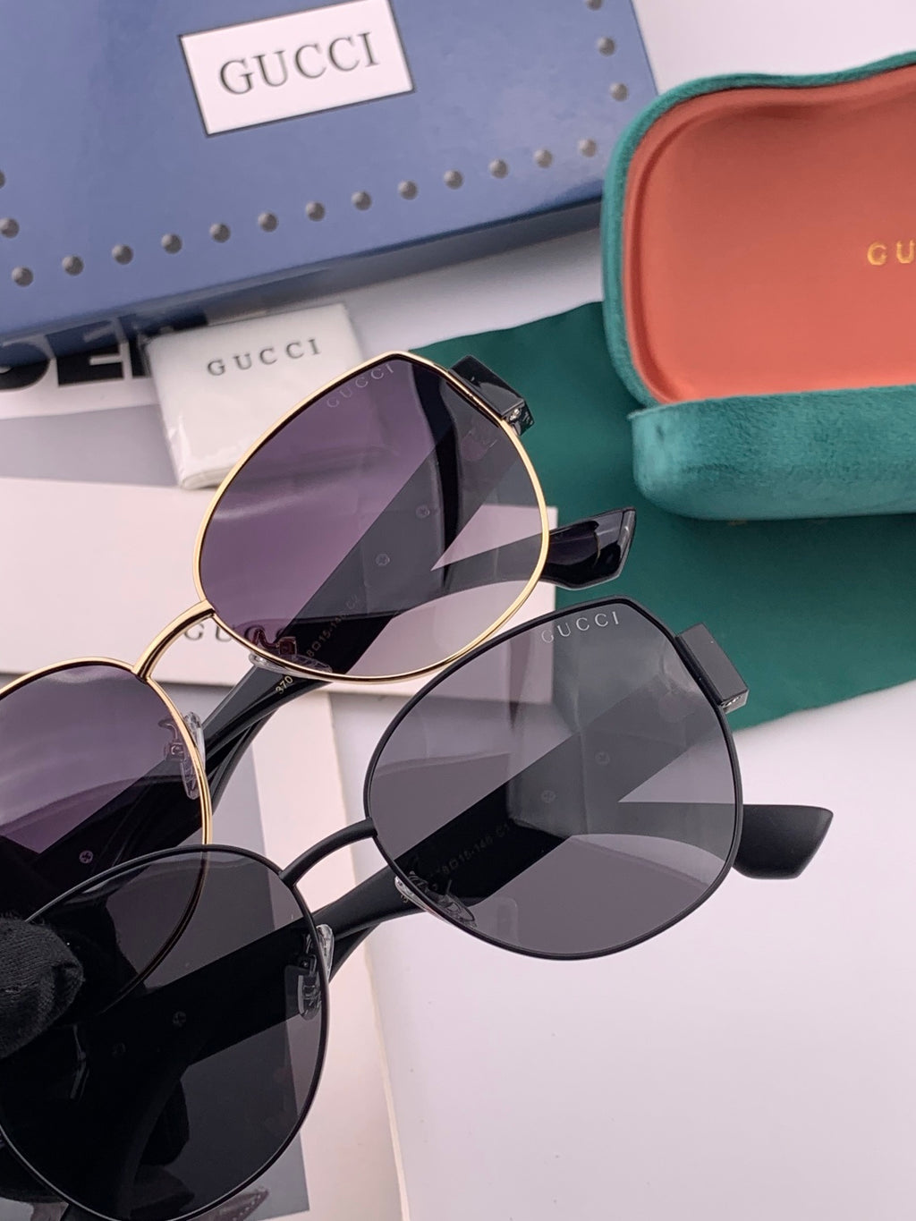 Gucci G1379 Metal Square Gold Lens Sunglasses for Men & Women - 997602 - detail image 4