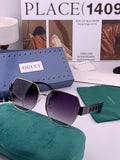 Gucci G1370 Metal Square Pink Lens Sunglasses for Men & Women - 997605