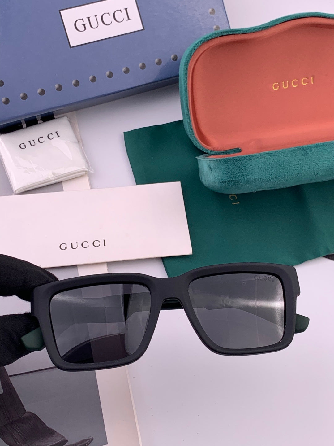 Gucci G5510 Square Red Lens Sunglasses for Men & Women