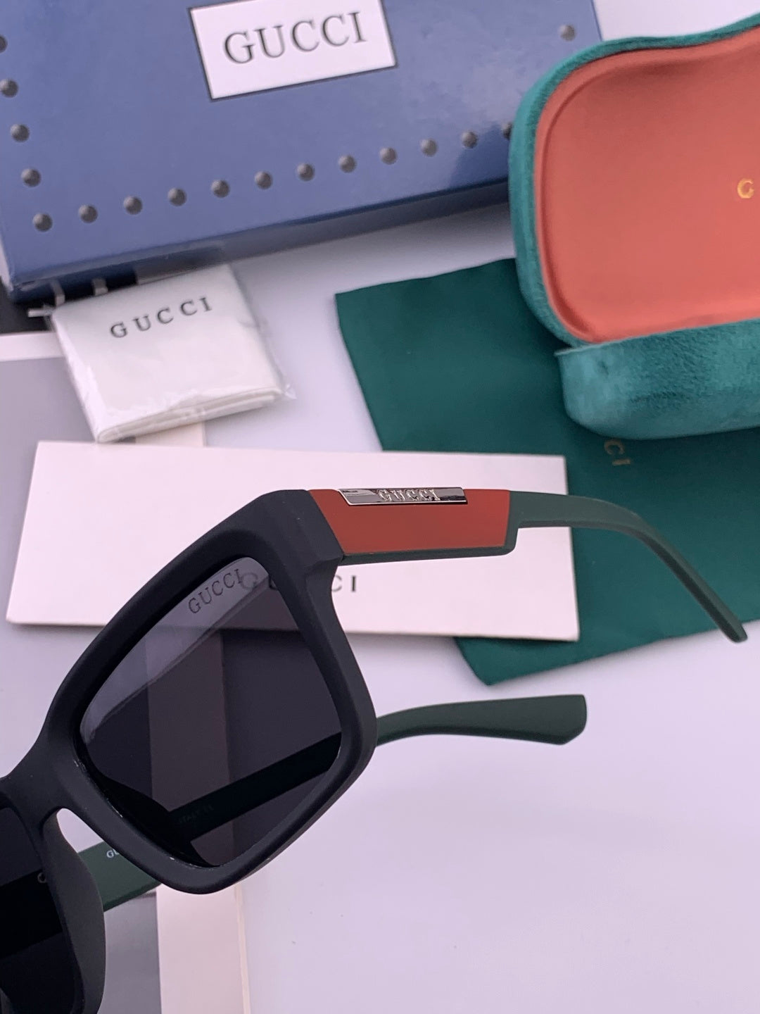 Gucci G5510 Square Red Lens Sunglasses for Men & Women - detail image 5