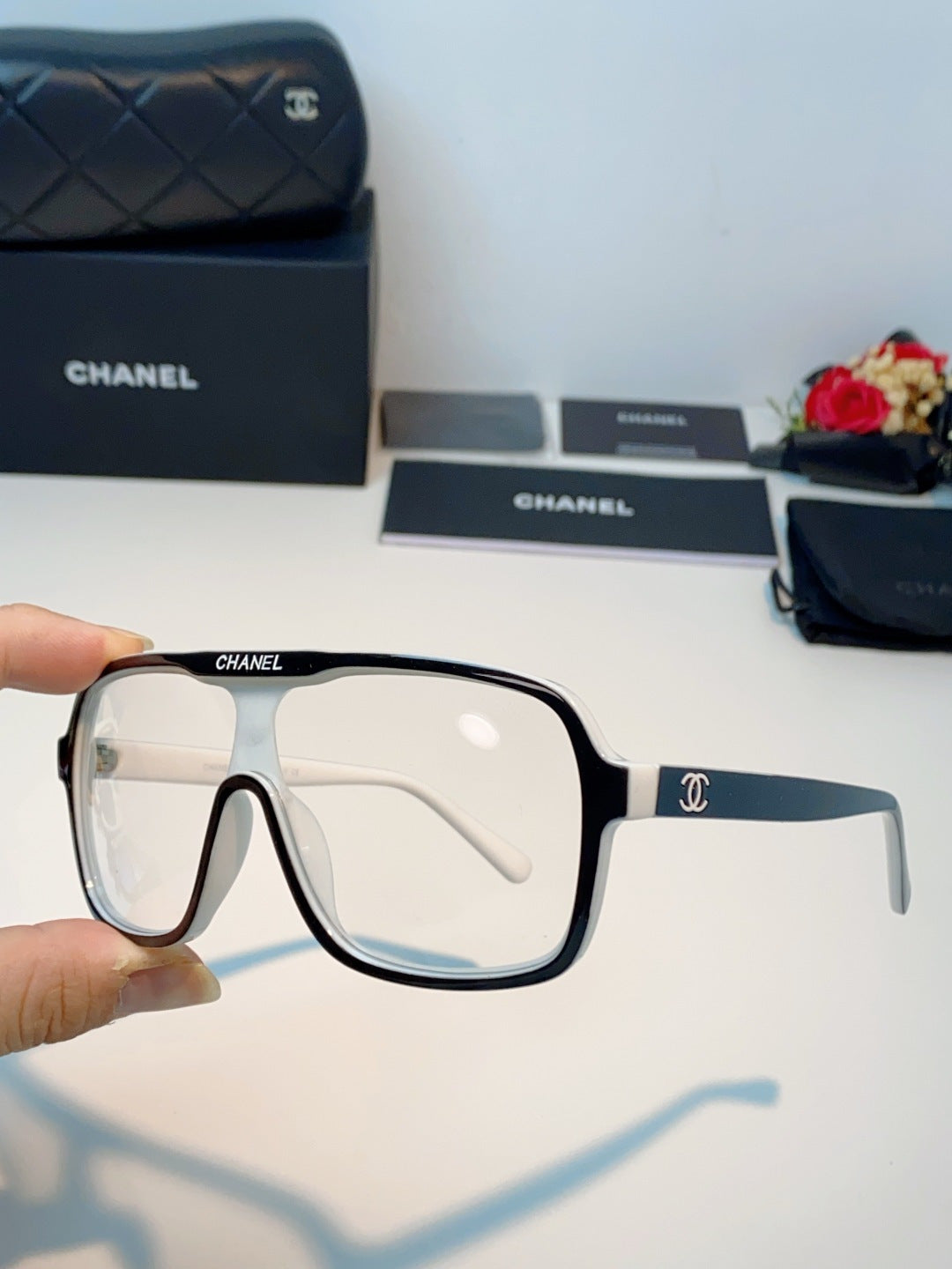 Chanel CH9158 Oversized Gray Lens Sunglasses for Men & Women - 493530 - detail image 6