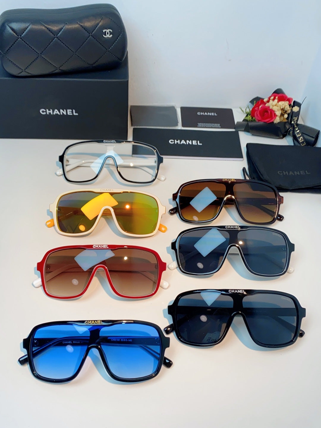 Chanel CH9158 Oversized Brown Lens Sunglasses for Men & Women - detail image 12