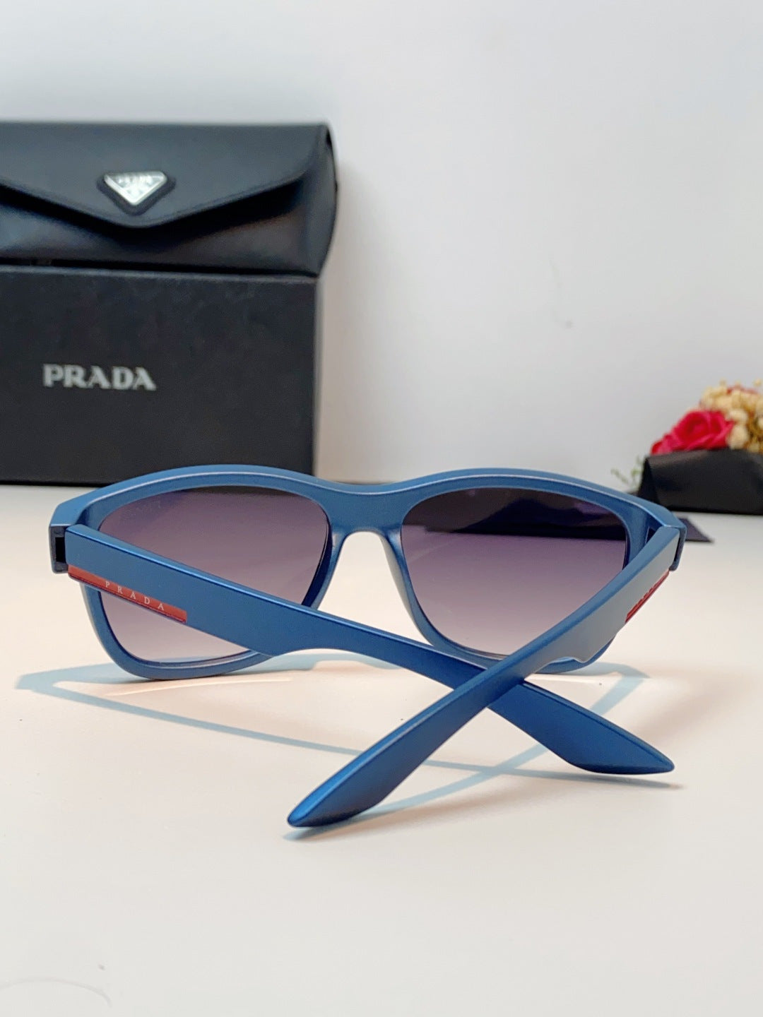 Prada Cat-Eye Blue Lens Sunglasses for Men & Women - detail image 3