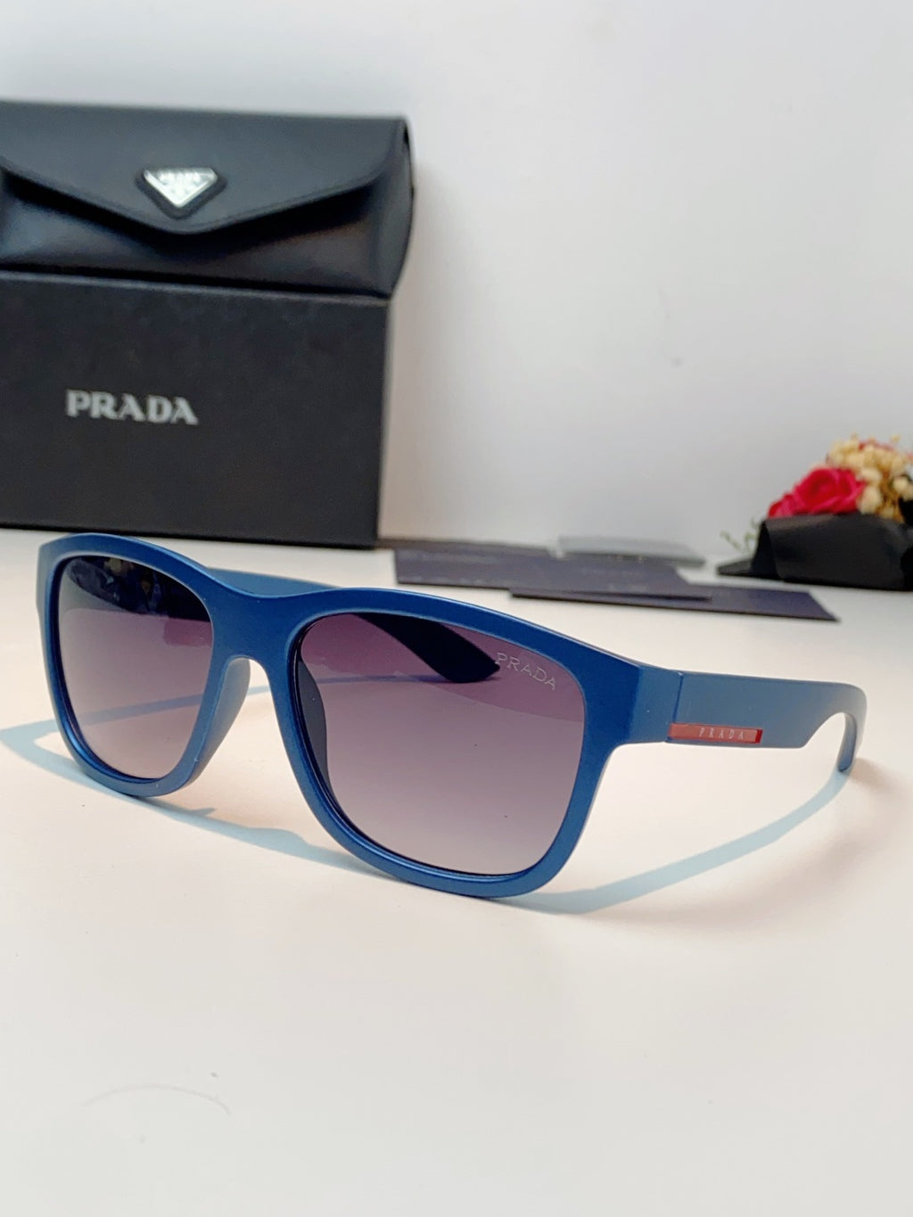 Prada Cat-Eye Blue Lens Sunglasses for Men & Women