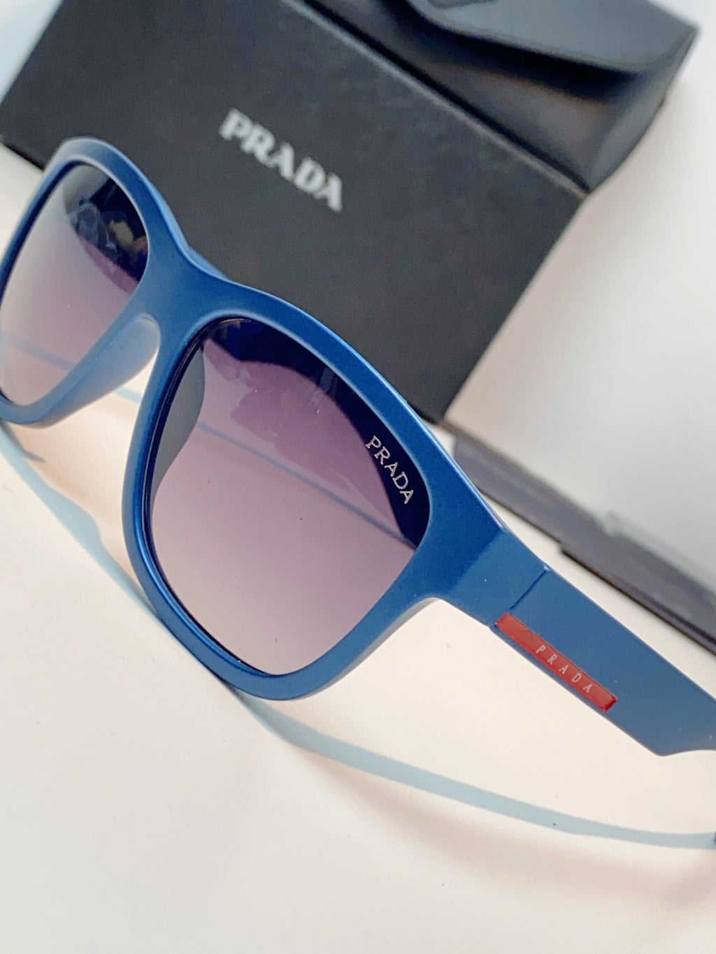 Prada Cat-Eye Blue Lens Sunglasses for Men & Women - detail image 7