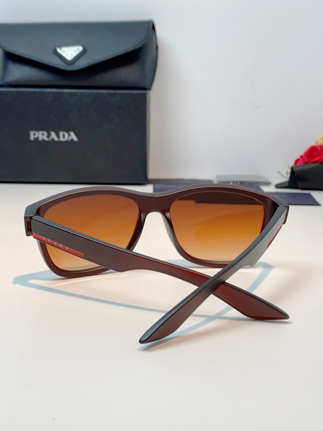 Prada Cat-Eye Red Lens Sunglasses for Men & Women - detail image 3
