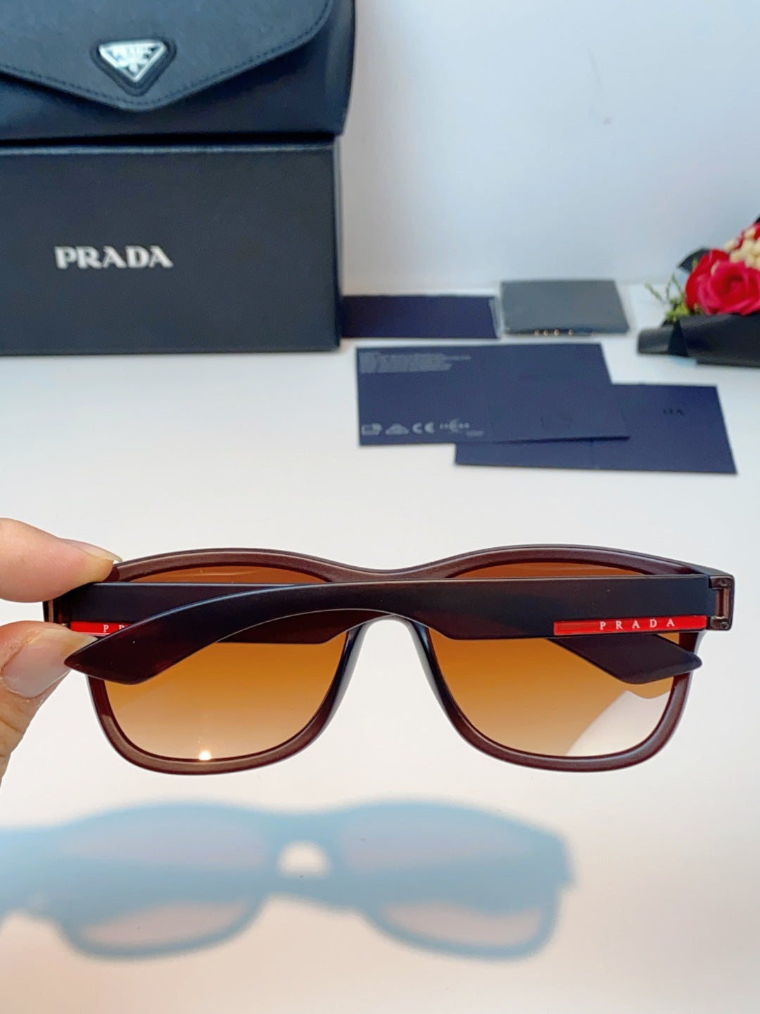 Prada Cat-Eye Red Lens Sunglasses for Men & Women - detail image 5