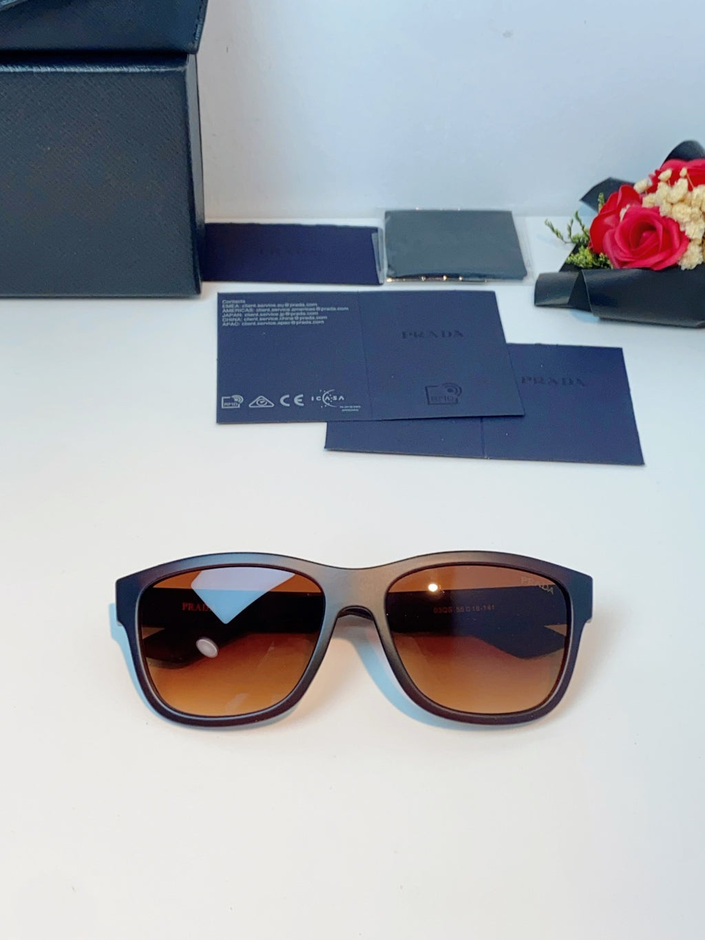 Prada Cat-Eye Red Lens Sunglasses for Men & Women - detail image 9